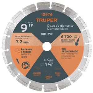 Disco De Diamante Rin Segmentado De 9"Centro 7/8"