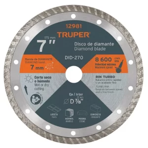 Disco De Diamante Rin Turbo De 7" Centro 7/8"