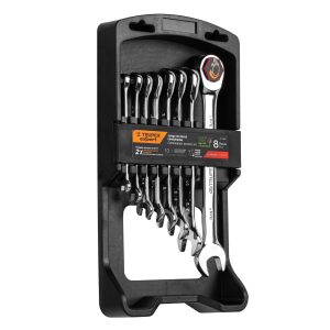 Juego De 8 Llaves Mixtas Pulidas En Pulgadas Con Ratchet