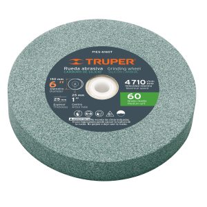 Piedra Abrasiva De 6" Para Esmeril. Grano 60. Espesor 1"