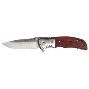 Navaja Abatible  21 cm Superfilo Mango Madera y Seguro