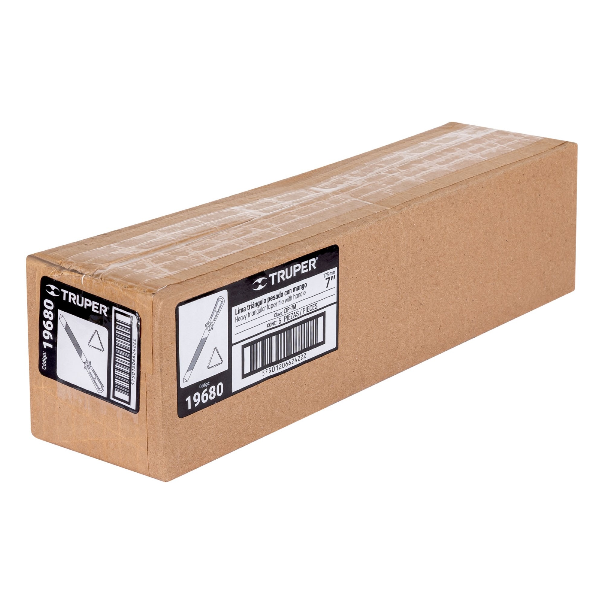 Lima Triangular Pesada Bastarda De 7". Mango Ergonómico - Imagen 2