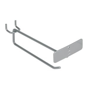 Gancho Recto De 15 cm Para Panel Ranurado. Con Portaetiqueta
