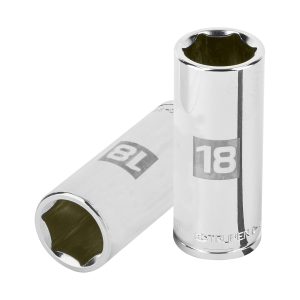 Copa Estándar Larga 18 mm De 6 Puntas. Cuadrante De 3/8"