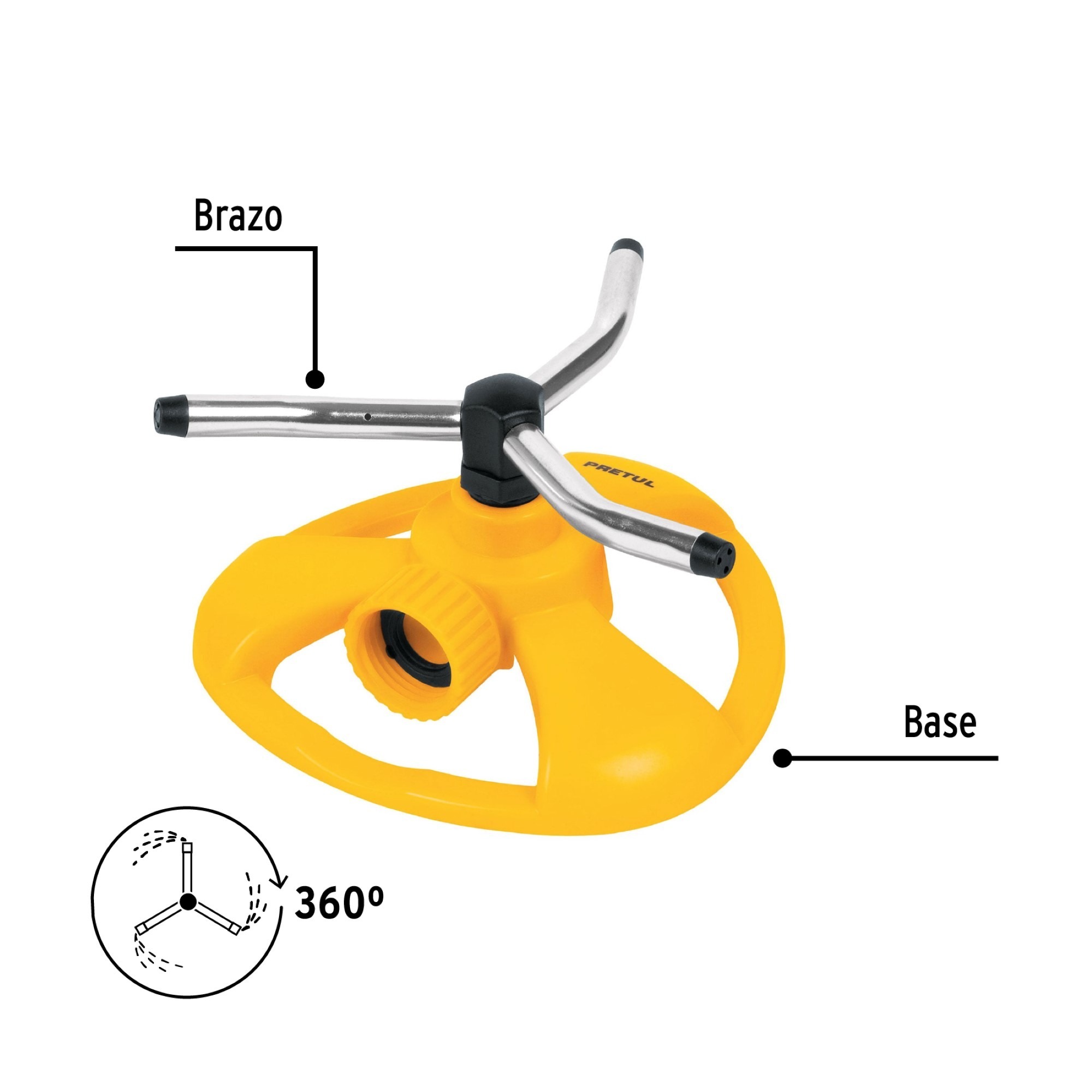 Aspersor De Riego 360° De Plástico Y Aluminio Área De 10 M - Imagen 4