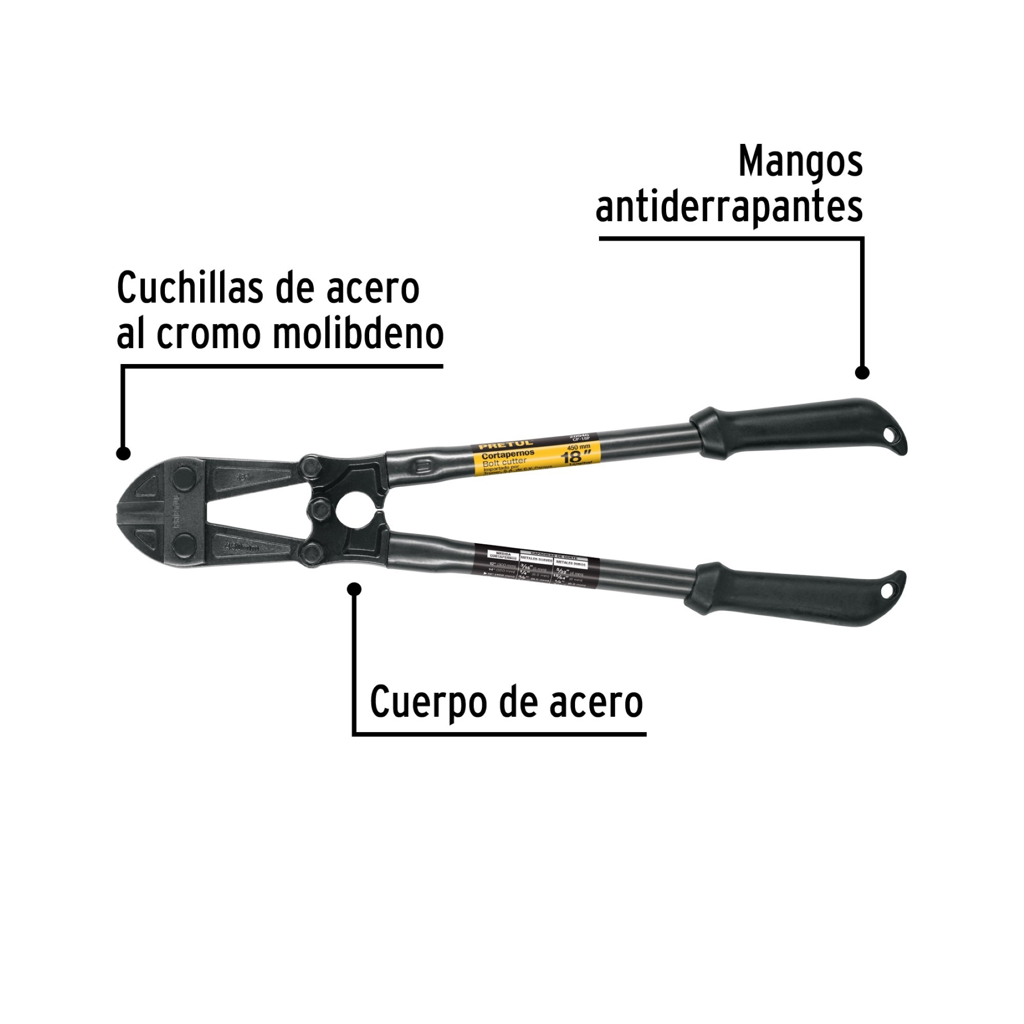 Cizalla Tubular Corta Pernos De 3/8" Y Largo De 45 cm - Imagen 3