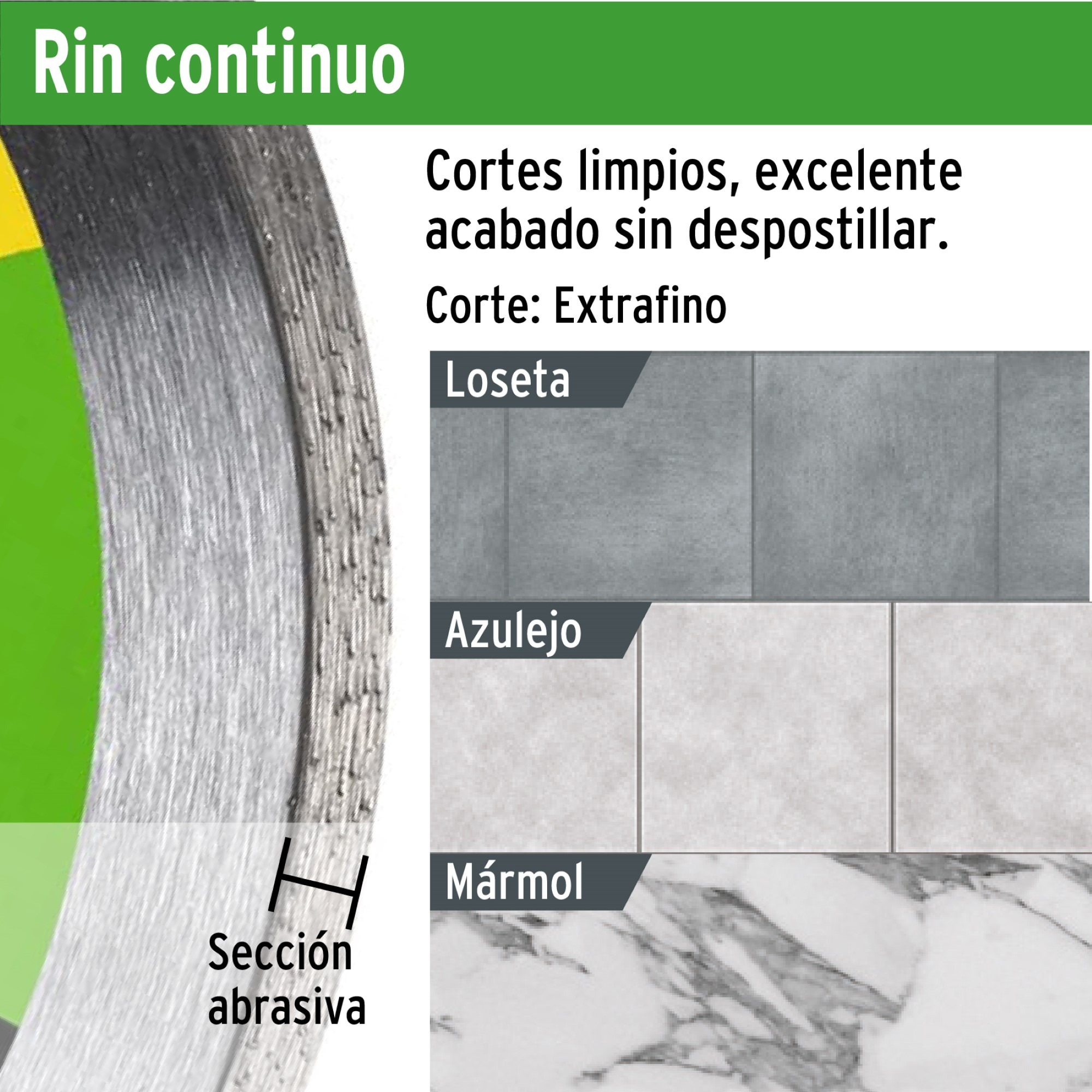 Disco De Diamante Rin Continuo Fino De 7". Centro 7/8" - Imagen 4