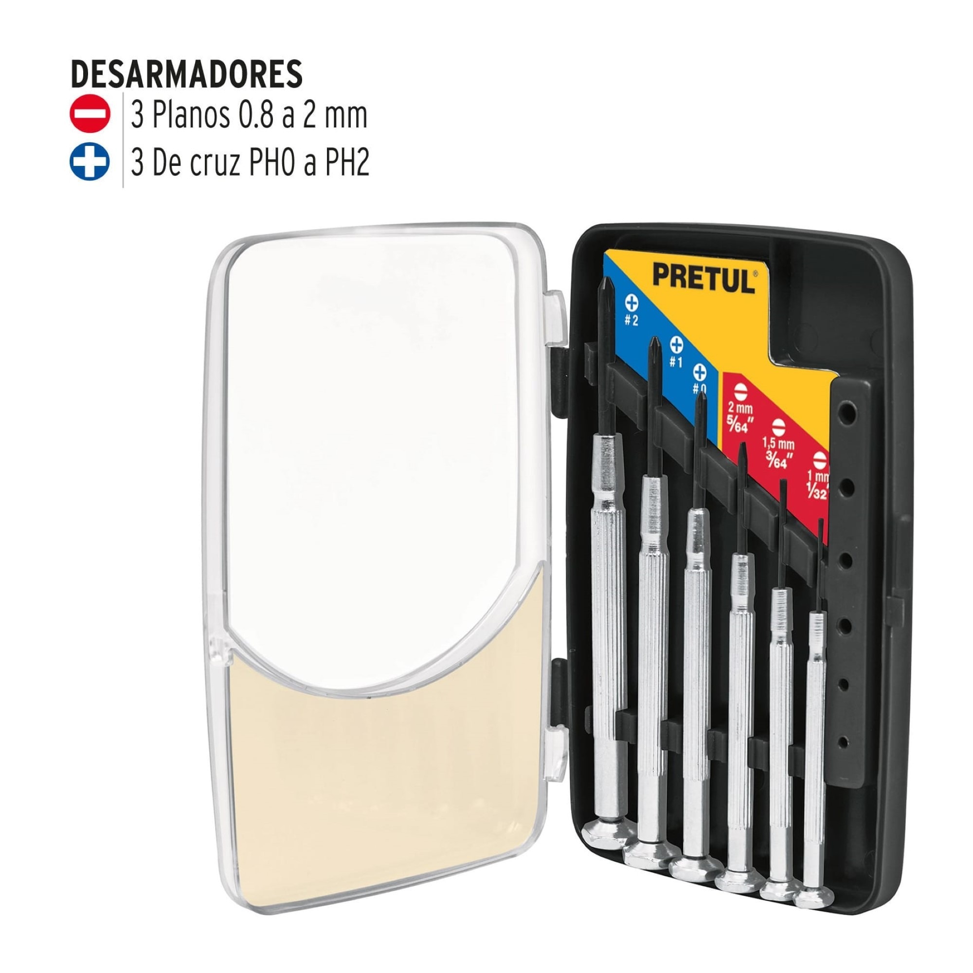 Juego De 6 Destornilladores Metálicos De Precisión Con Estuche - Imagen 2