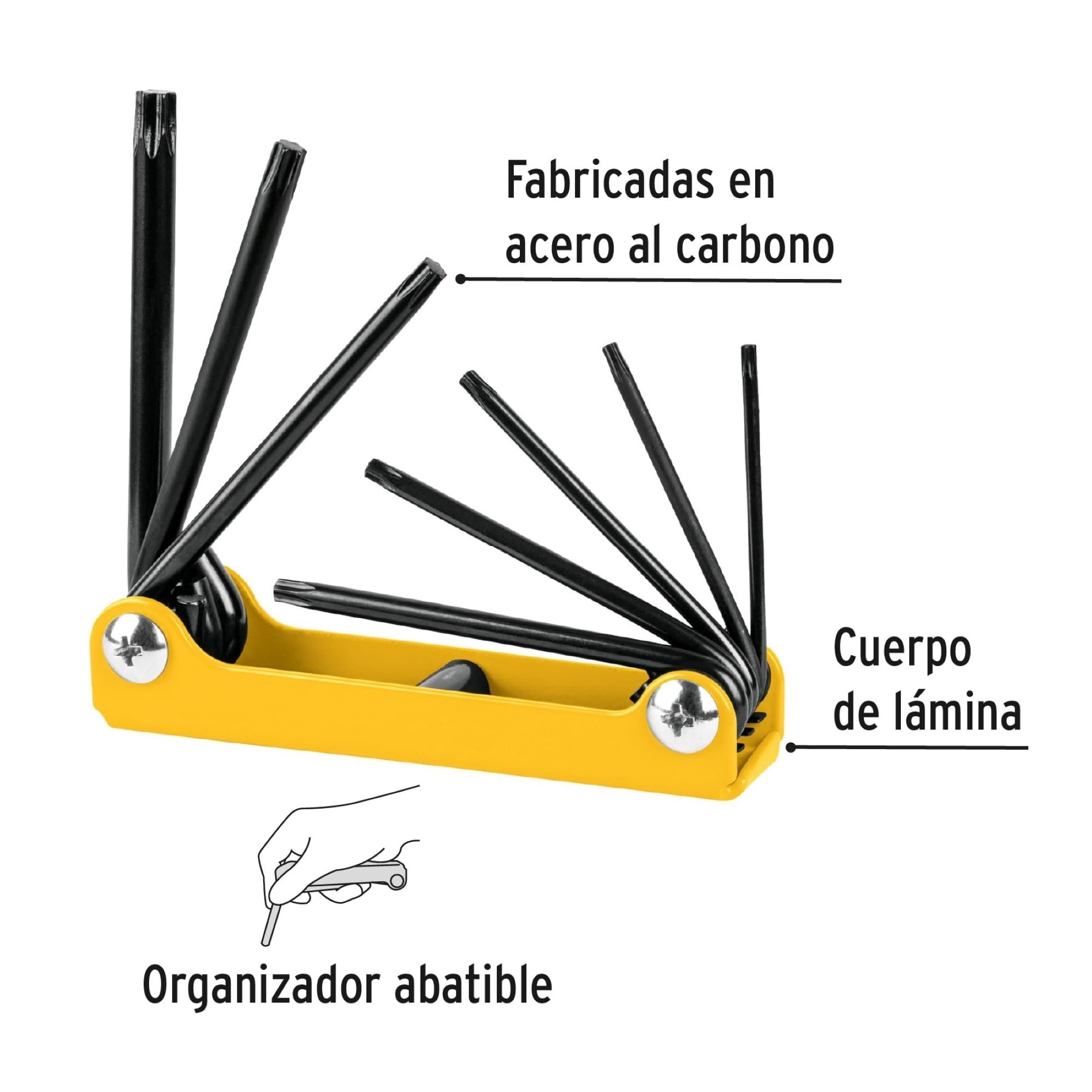 Juego De 8 Llaves Torx. Incluye Estuche Tipo Navaja - Imagen 3