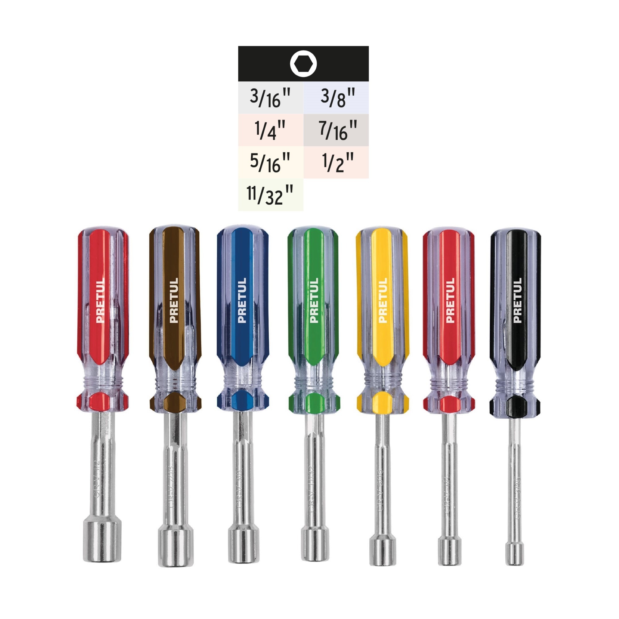 Juego De 7 Destornillares De Pvc Con Copa 3/16" A 1/2" - Imagen 4