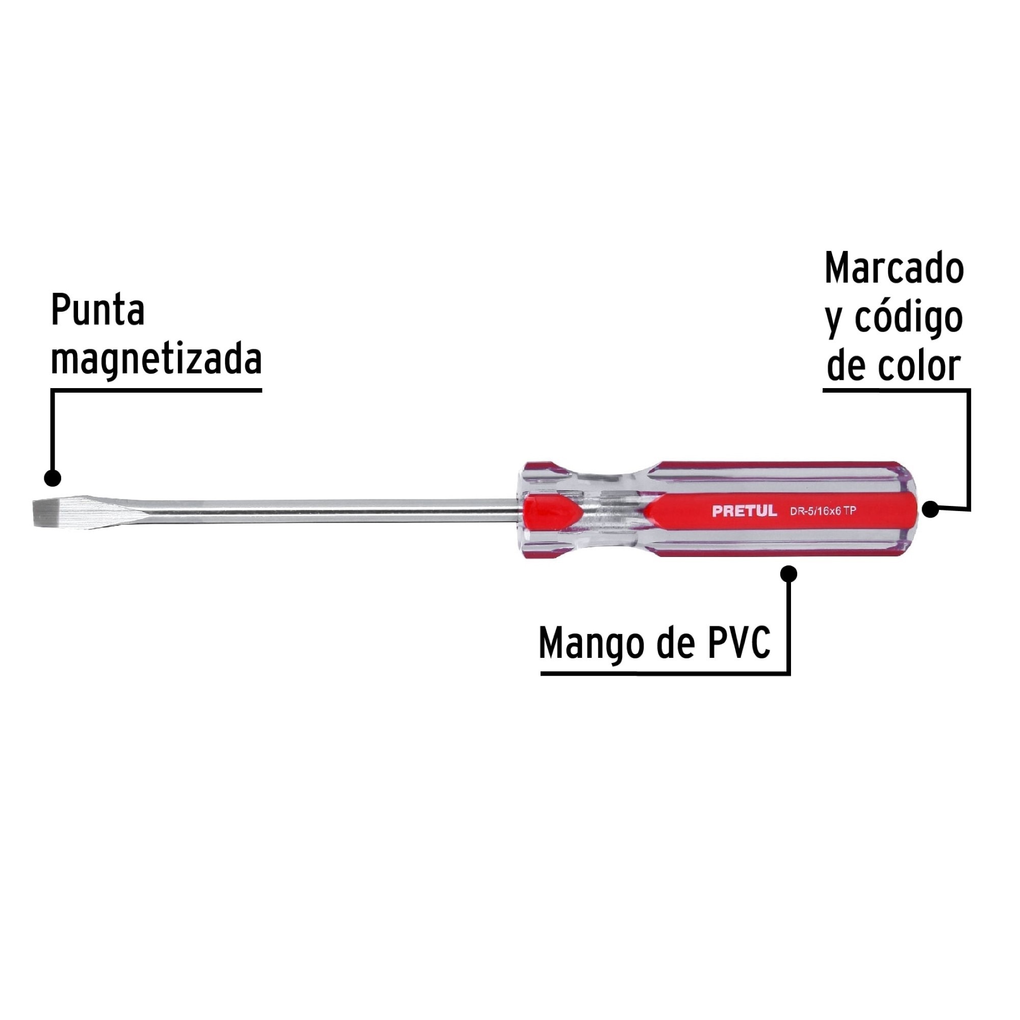 Destornillador De Pala 5/16" X 6" Mango De Pvc - Imagen 3
