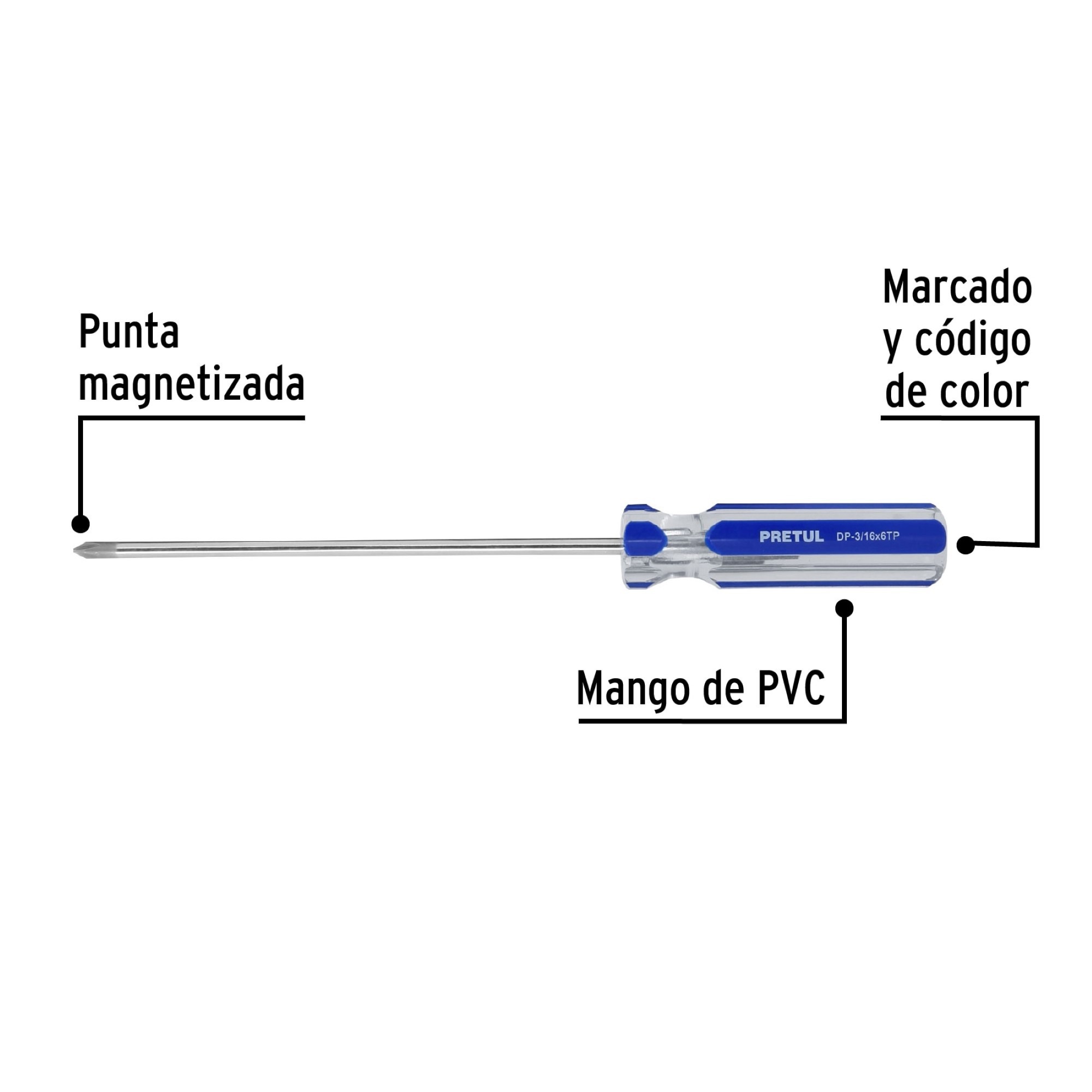 Destornillador De Estrella 3/16" X 6" Mango De Pvc - Imagen 3