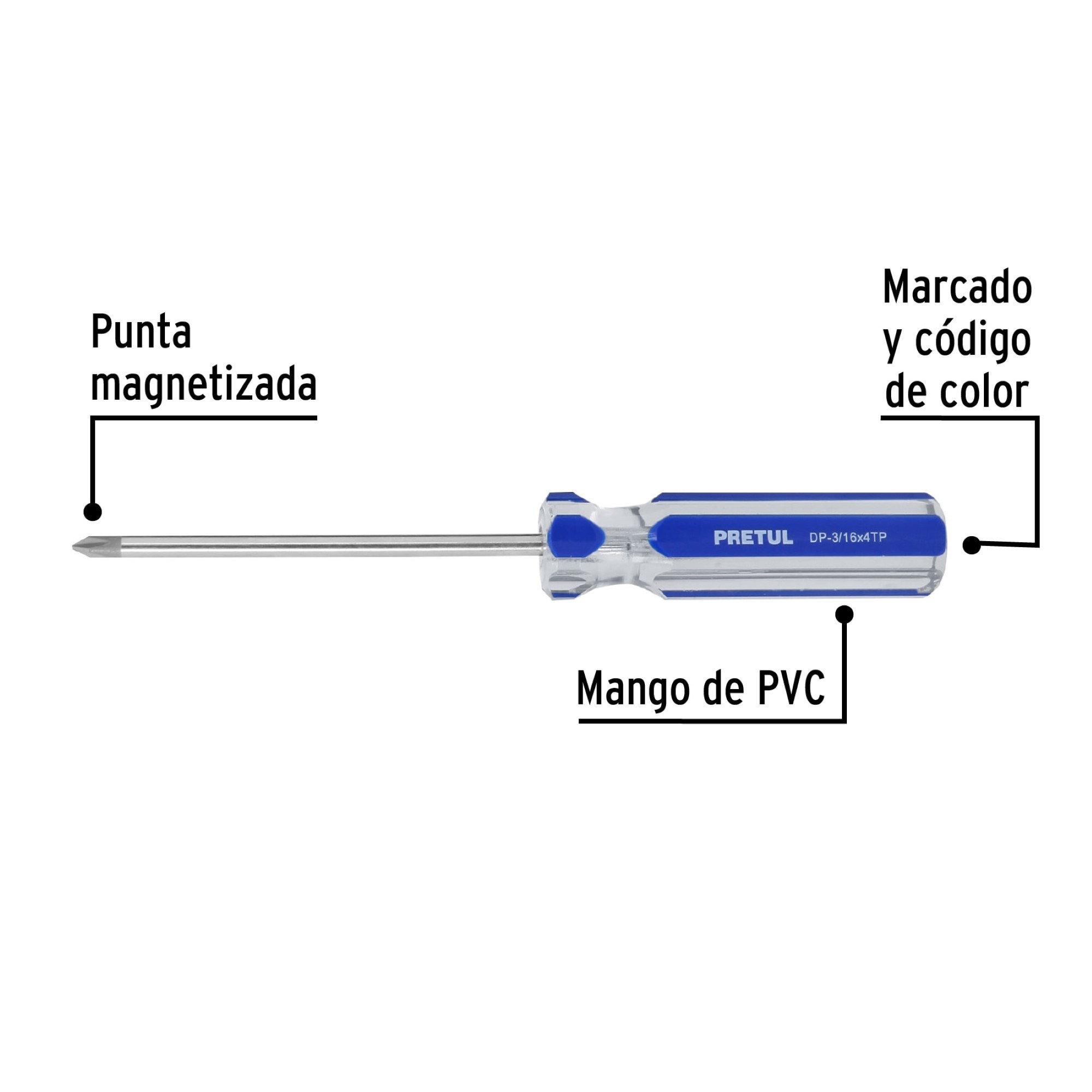 Destornillador De Estrella 3/16" X 4" Mango De Pvc - Imagen 3
