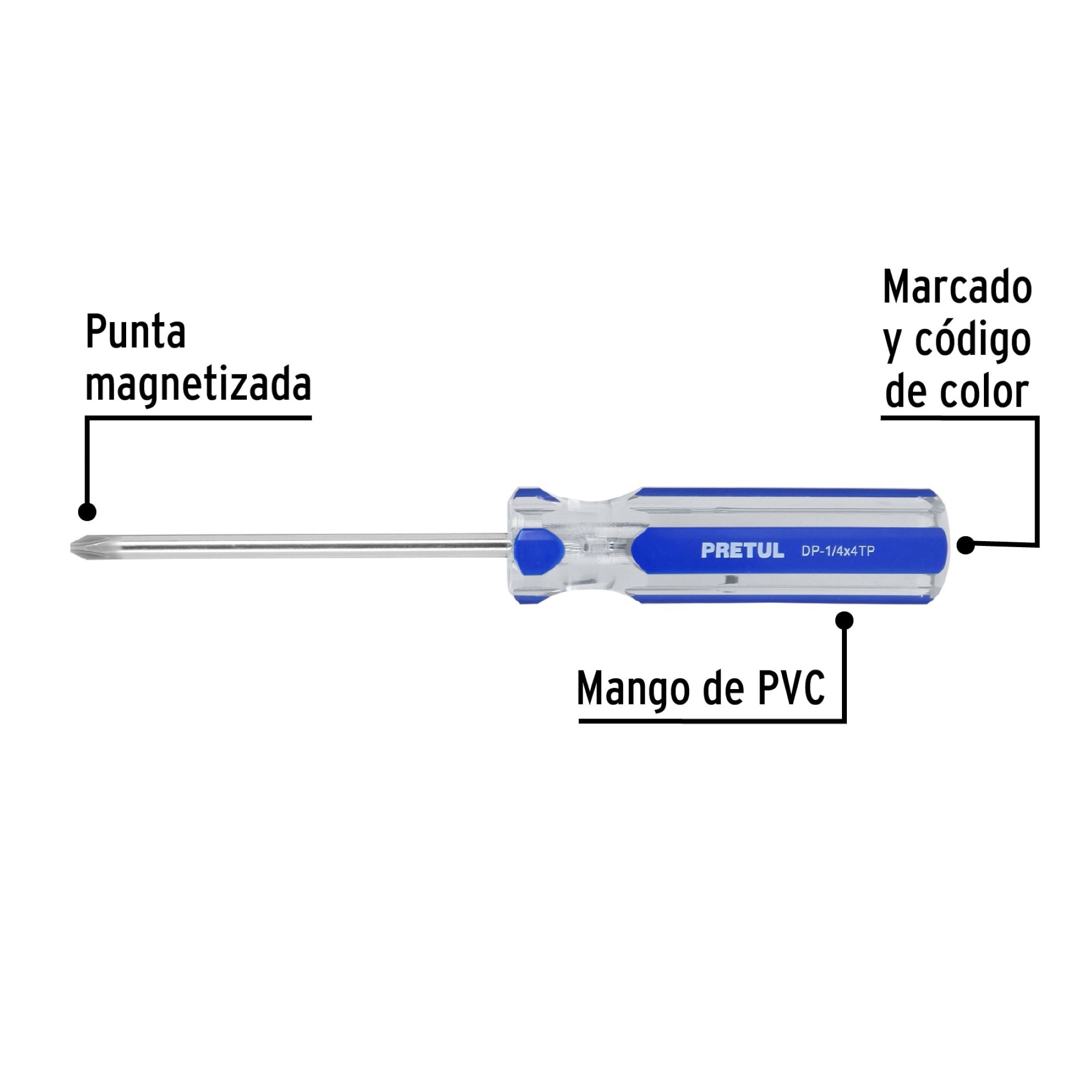 Destornillador De Estrella 1/4" X 4" Mango De Pvc - Imagen 3