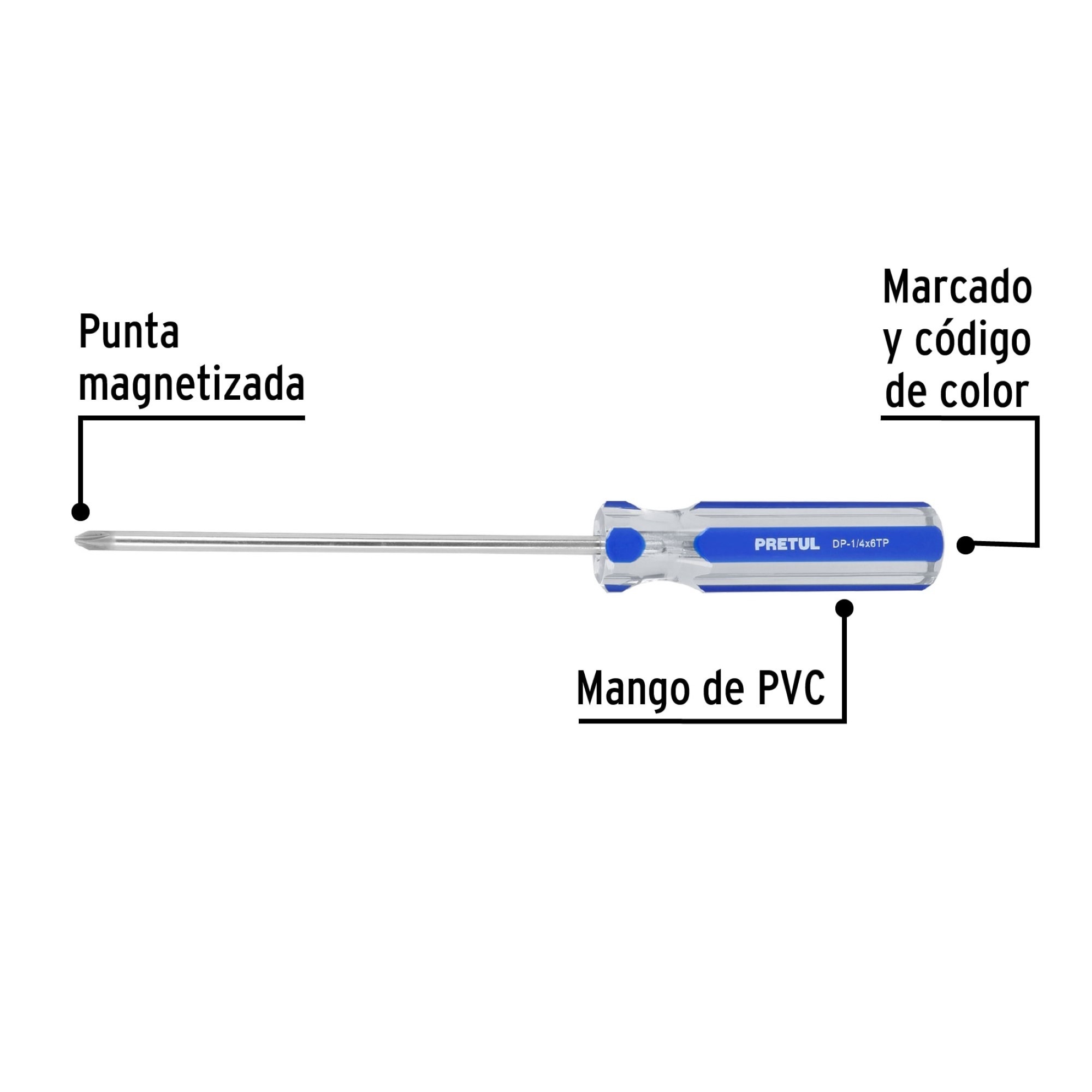 Destornillador De Estrella 1/4" X 6" Mango De Pvc - Imagen 3