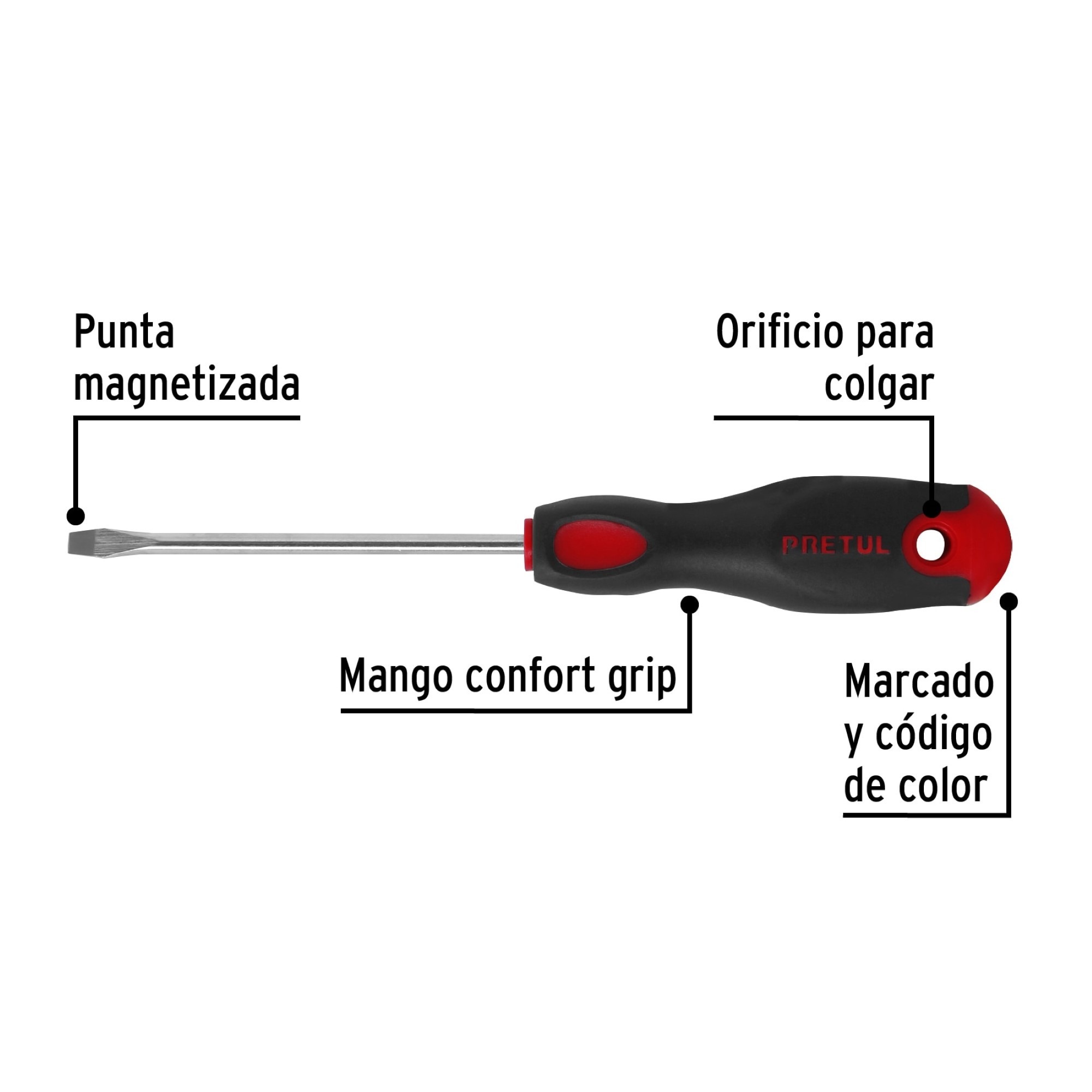 Destornillador De Pala 3/16" X 4" Comfort Grip - Imagen 3