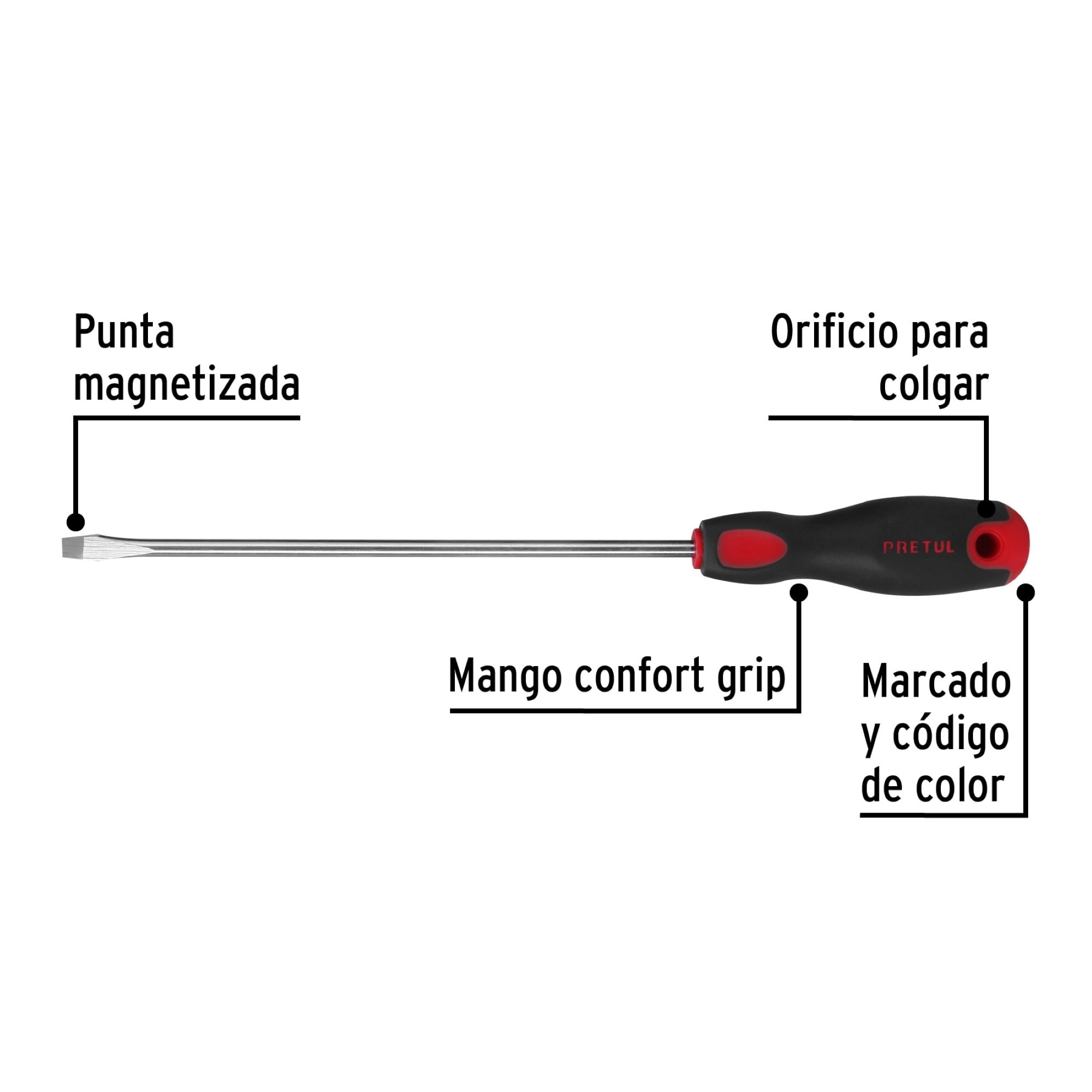 Destornillador De Pala 1/4" X 8" Comfort Grip - Imagen 3
