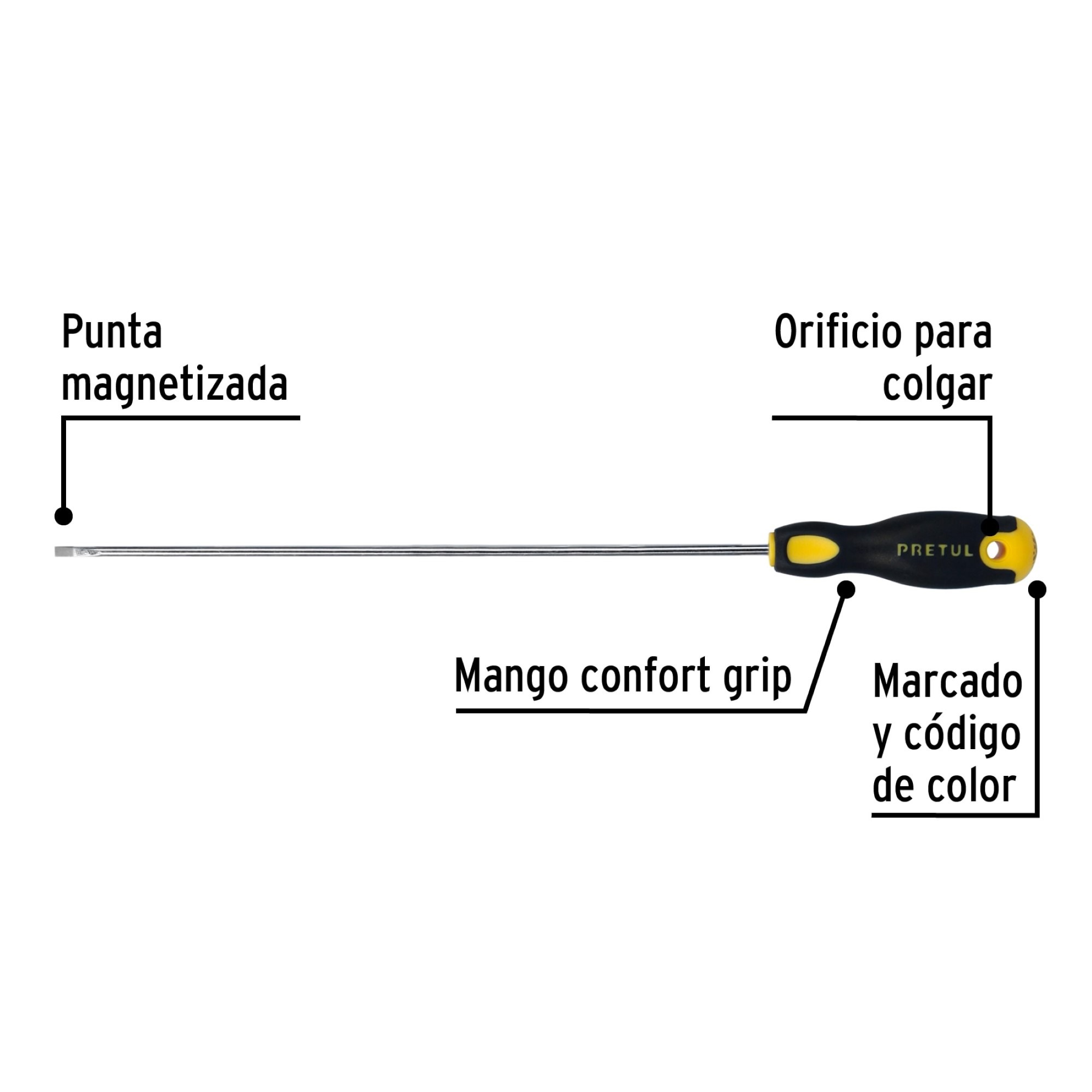 Destornillador De Gabinete 1/8" X 8" Comfort Grip - Imagen 3