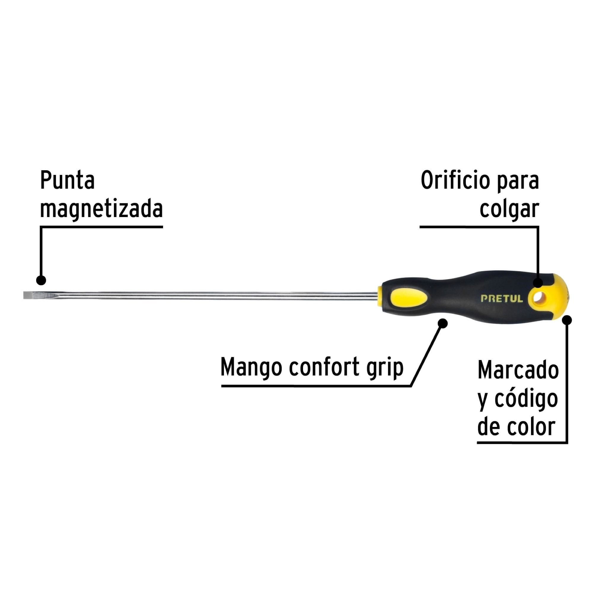 Destornillador De Gabinete 3/16" X 8" Comfort Grip - Imagen 3