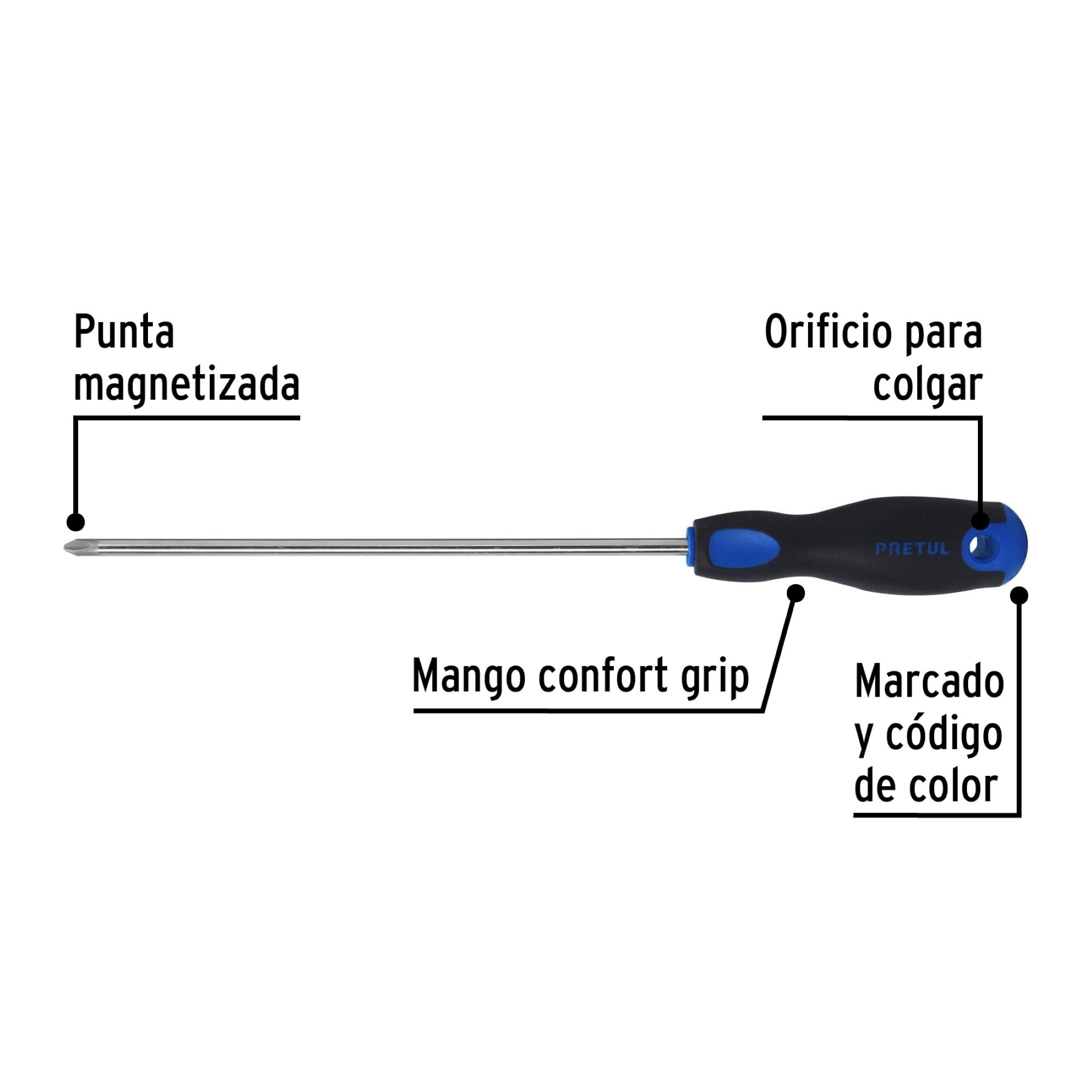 Destornillador De Estrella 1/4" X 8" Comfort Grip - Imagen 3