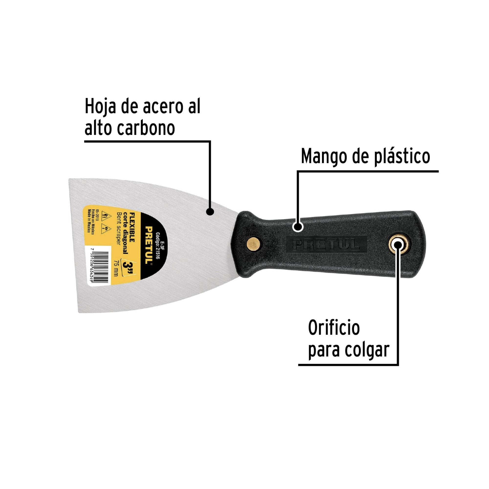 Espátula Flexible De 8 cm Mango De Polipropileno - Imagen 2