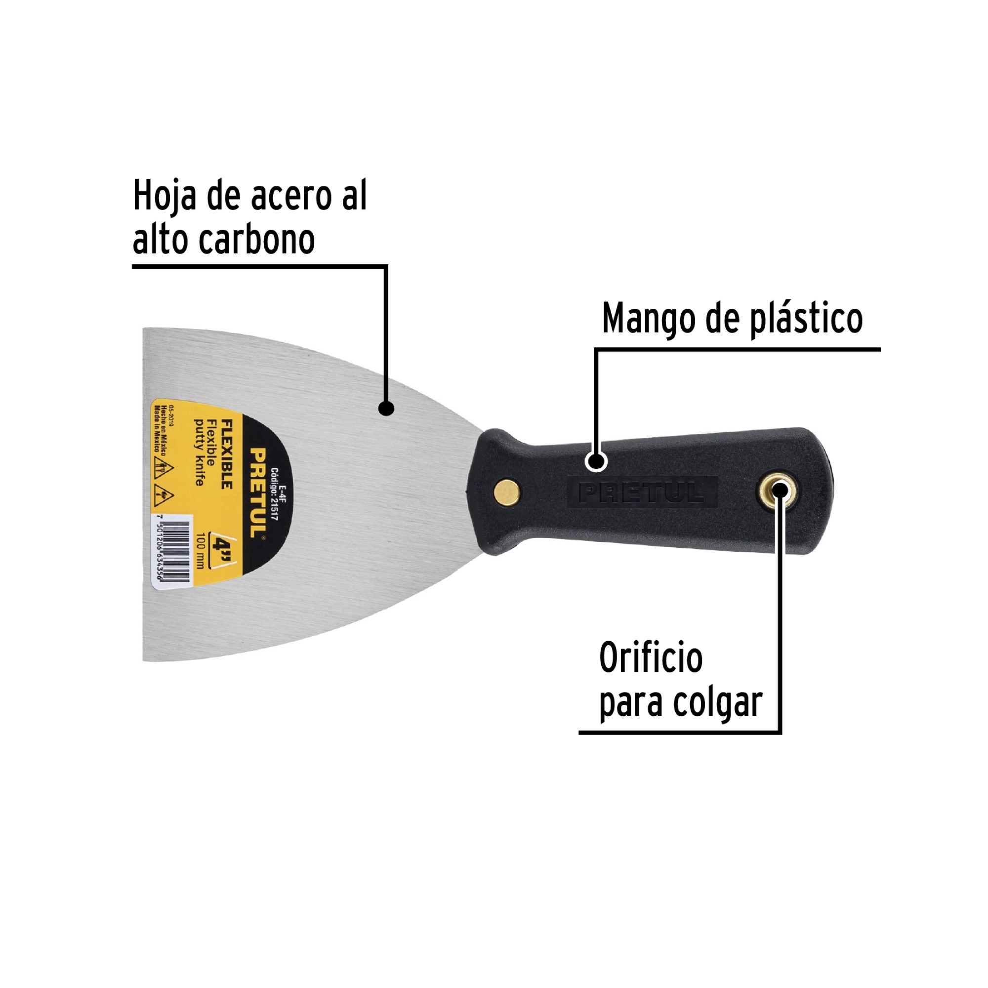 Espátula Flexible De 10 cm Mango De Polipropileno - Imagen 2