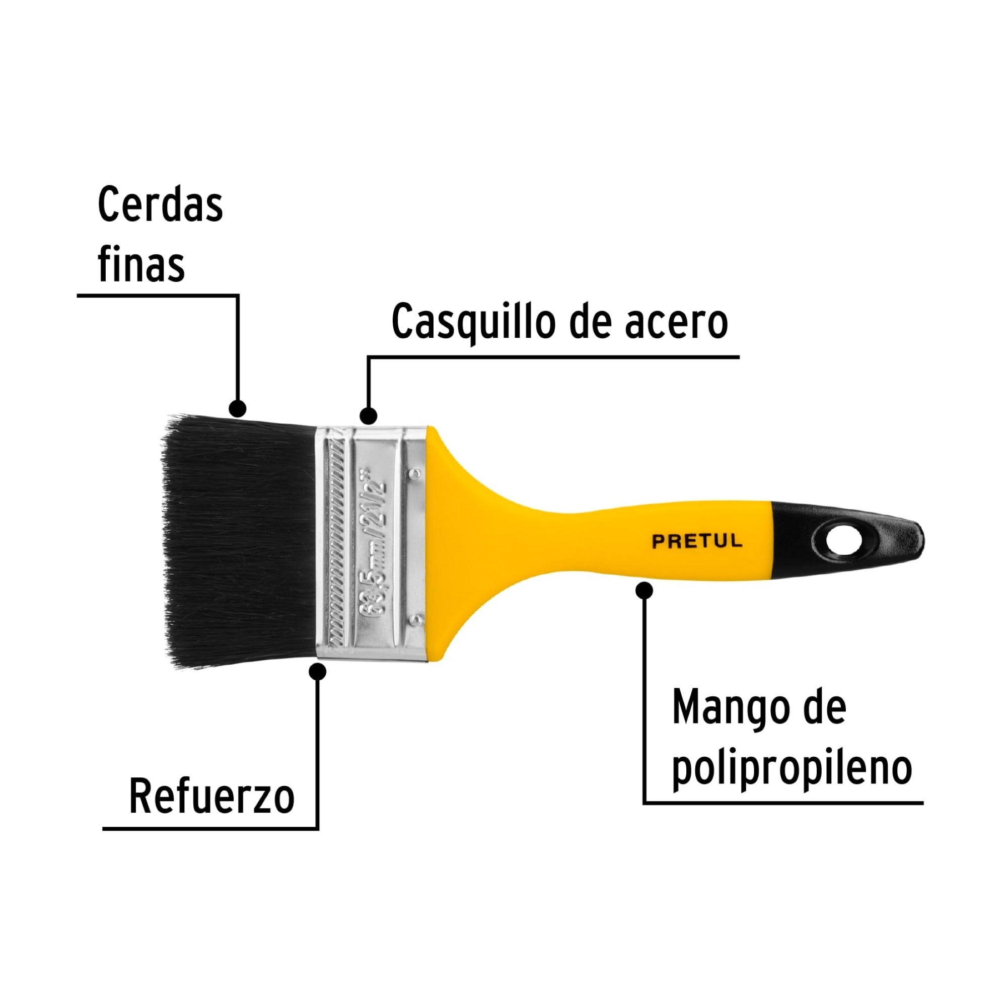 Brocha De 2 1/2" Con Mango De Plástico. Usos Generales - Imagen 3