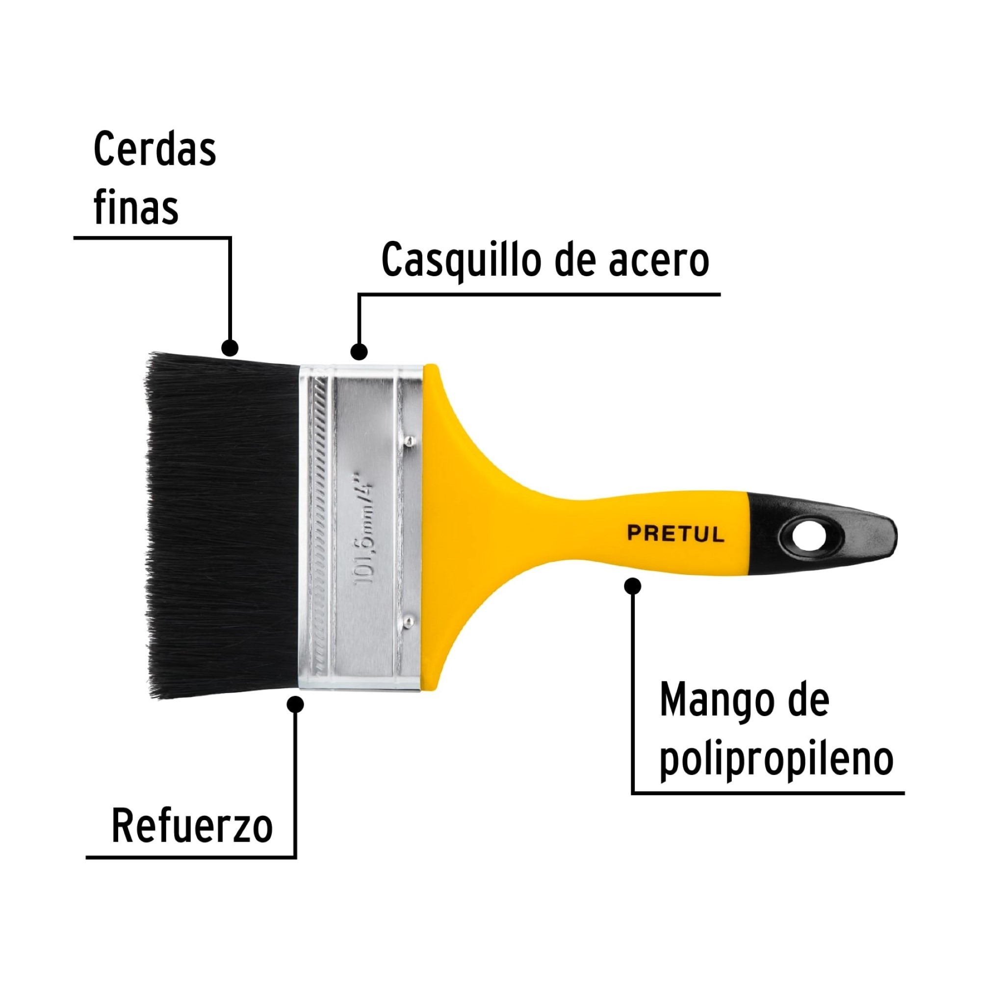 Brocha De 4" Con Mango De Plástico. Usos Generales - Imagen 3