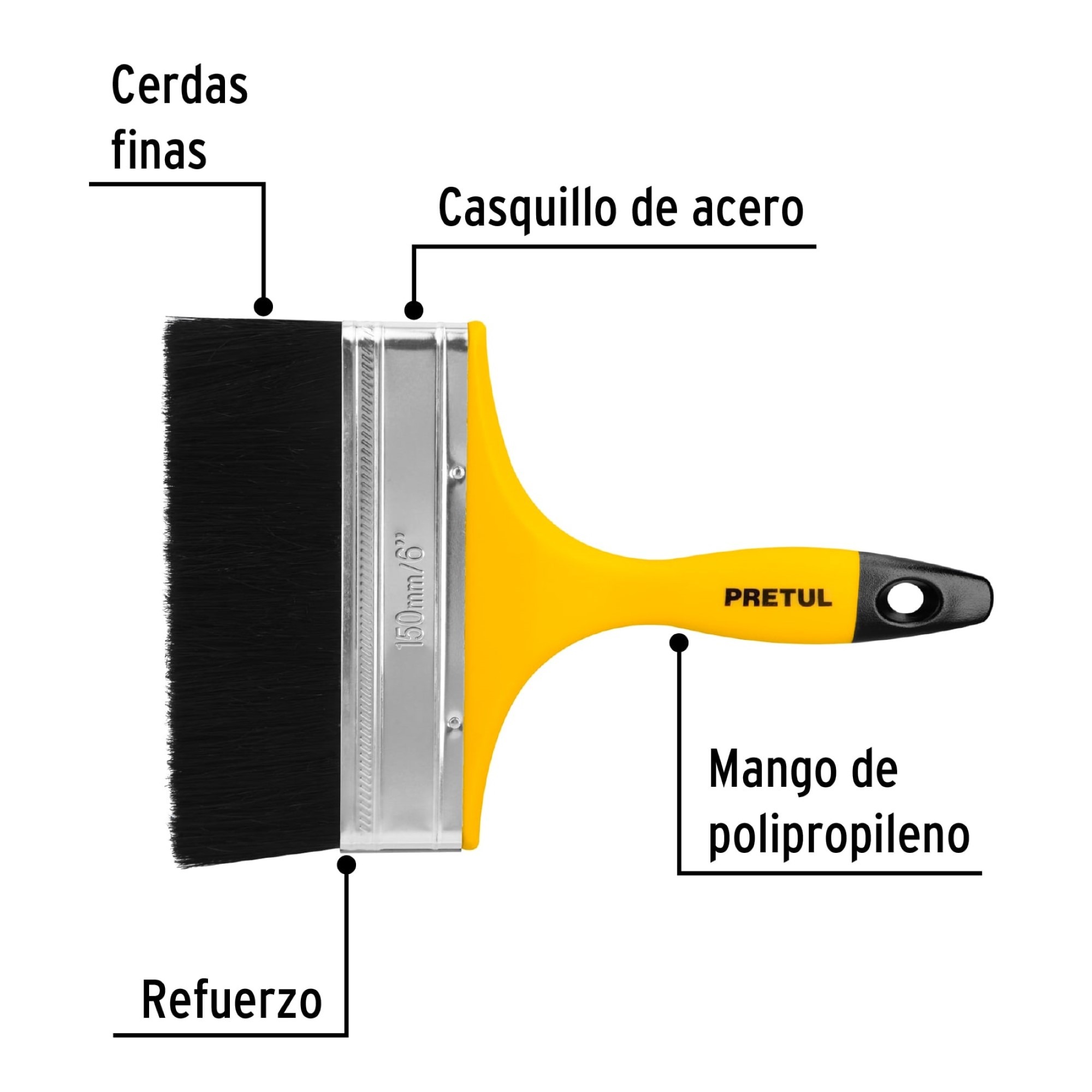 Brocha De 6" Con Mango De Plástico. Usos Generales - Imagen 3
