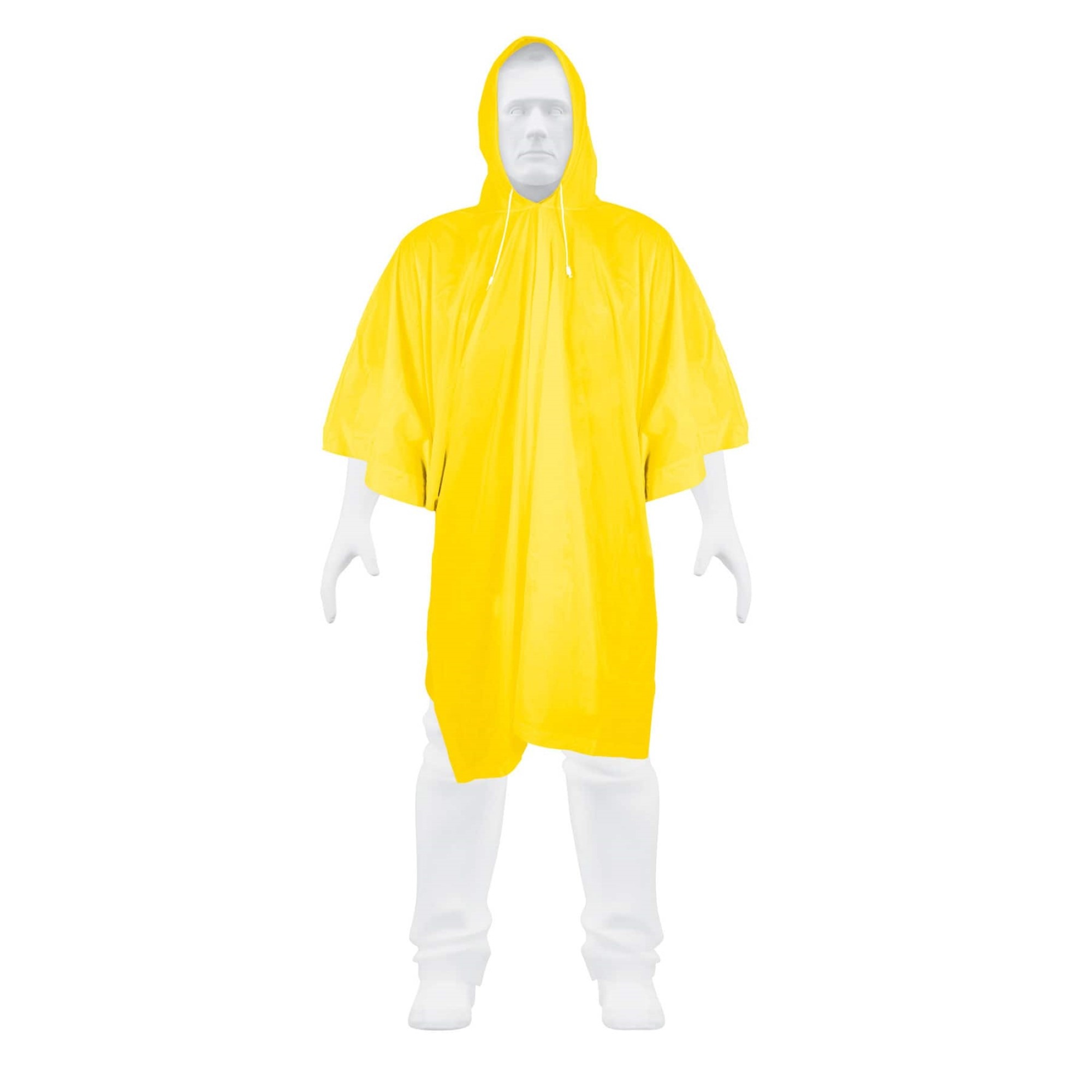 Poncho Impermeable Amarillo De PVC Con Broches. Talla Única