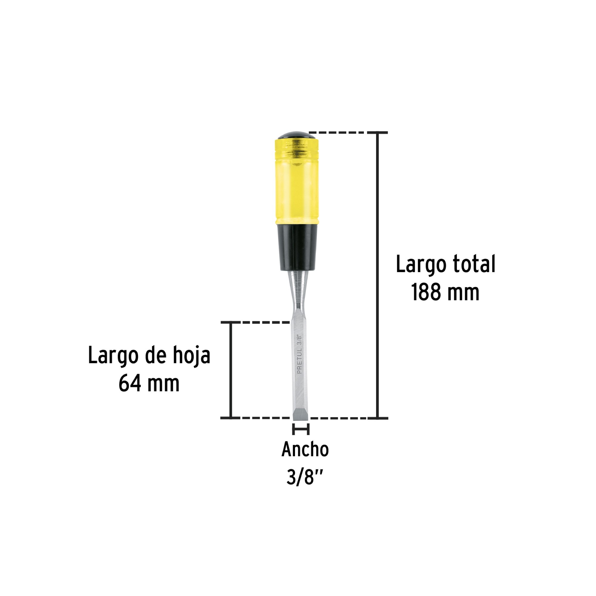 Formón De 3/8" Con Hoja De 6.4 cm Y Tapa Para Golpear - Imagen 5