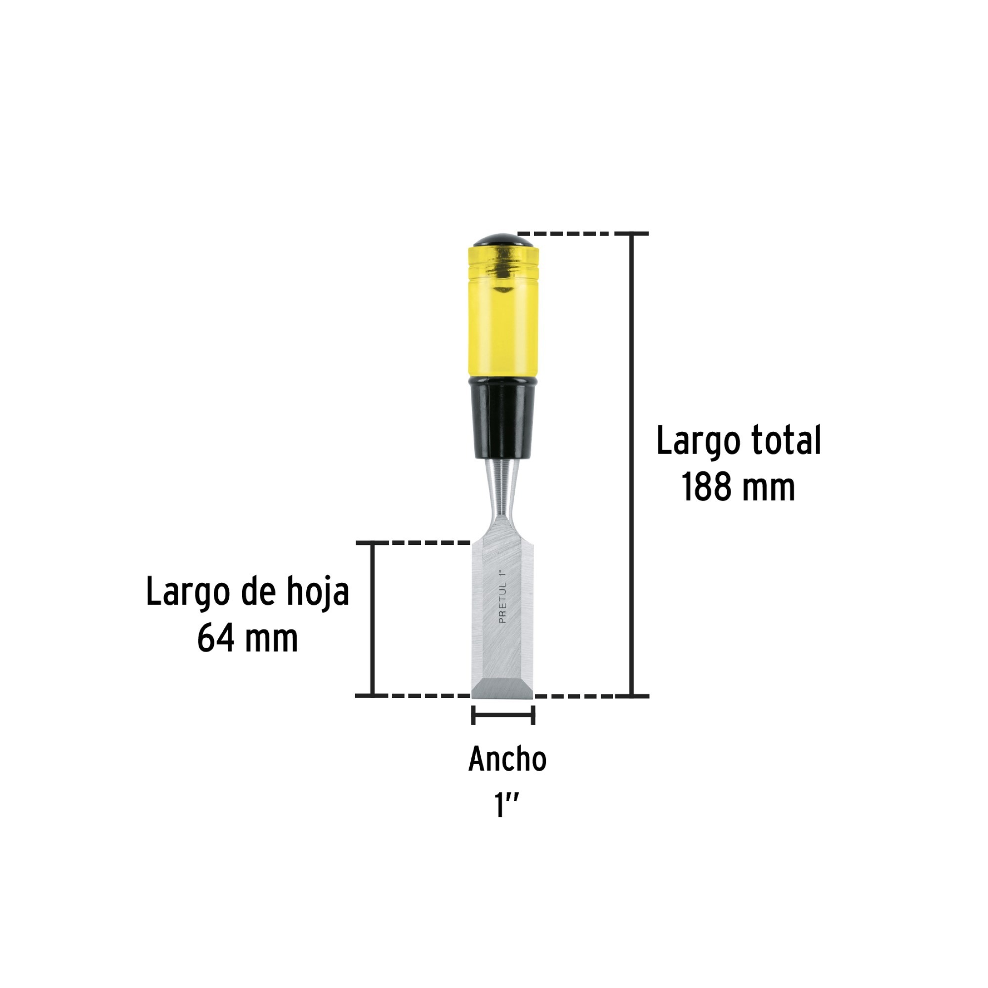 Formón De 1" Con Hoja De 6.4 cm Y Tapa Para Golpear - Imagen 5
