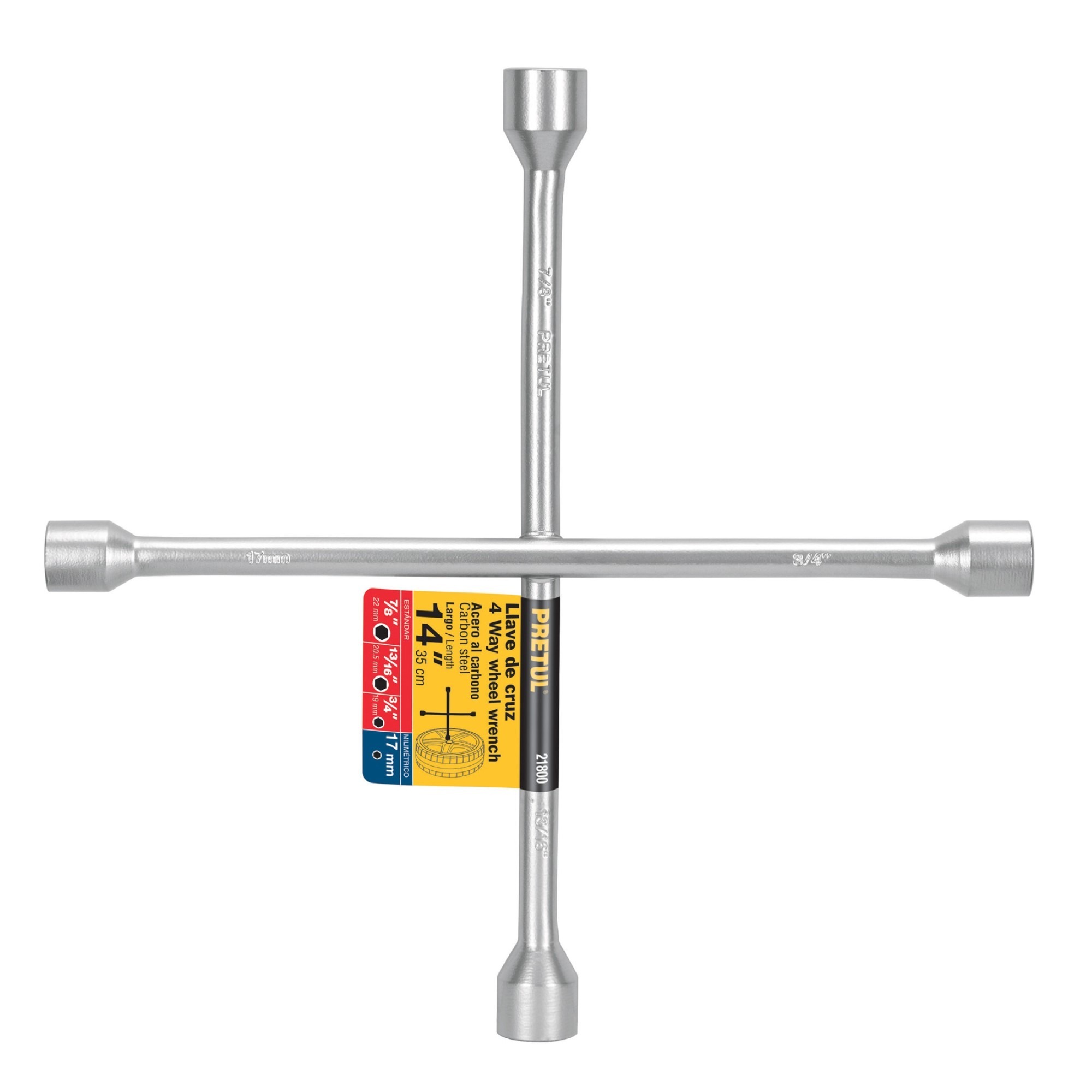 Cruceta Galvanizada. Copas De 17 mm. 3/4". 13/16" Y 7/8"