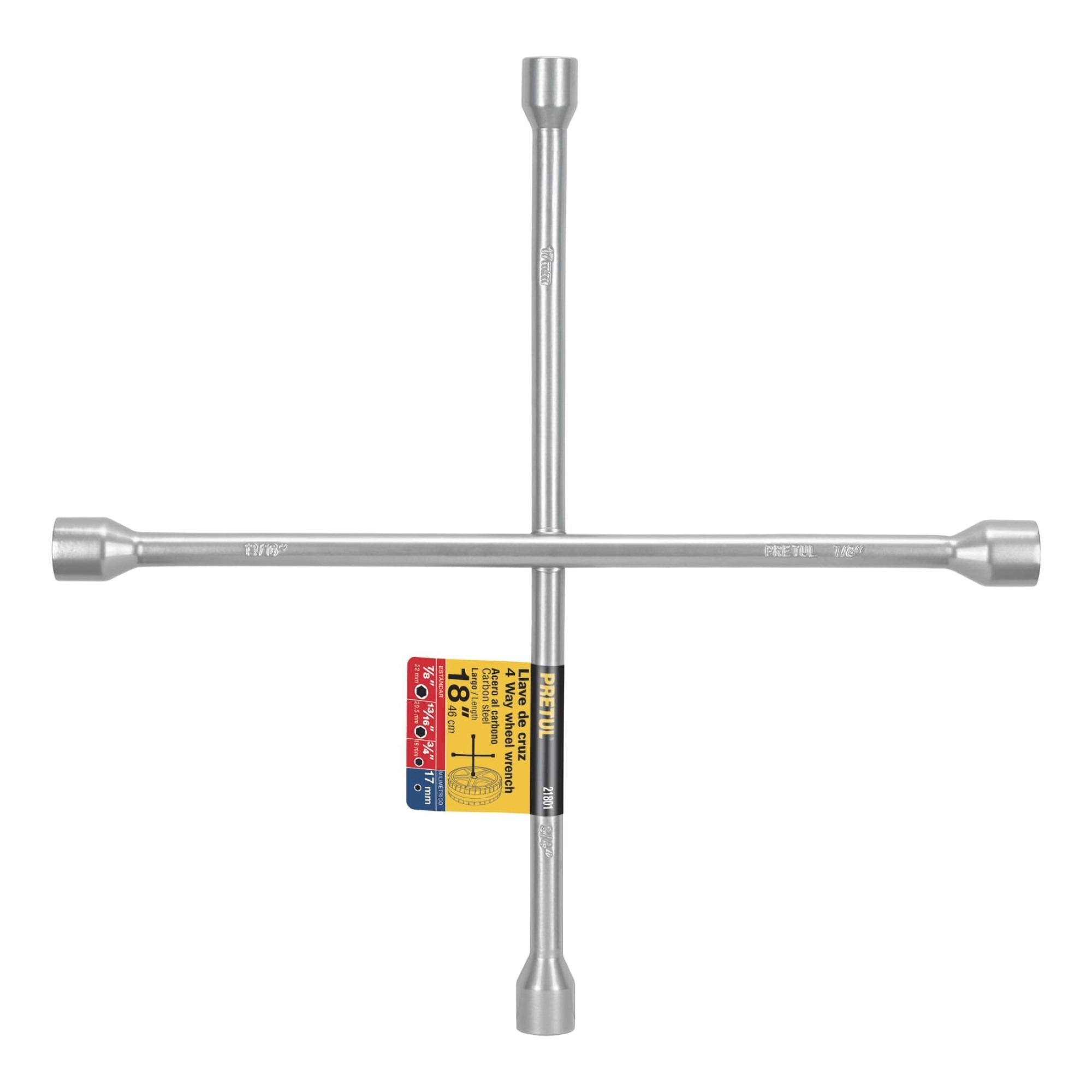Cruceta Galvanizada. Copas de 17 mm. 3/4". 13/16" y 7/8"