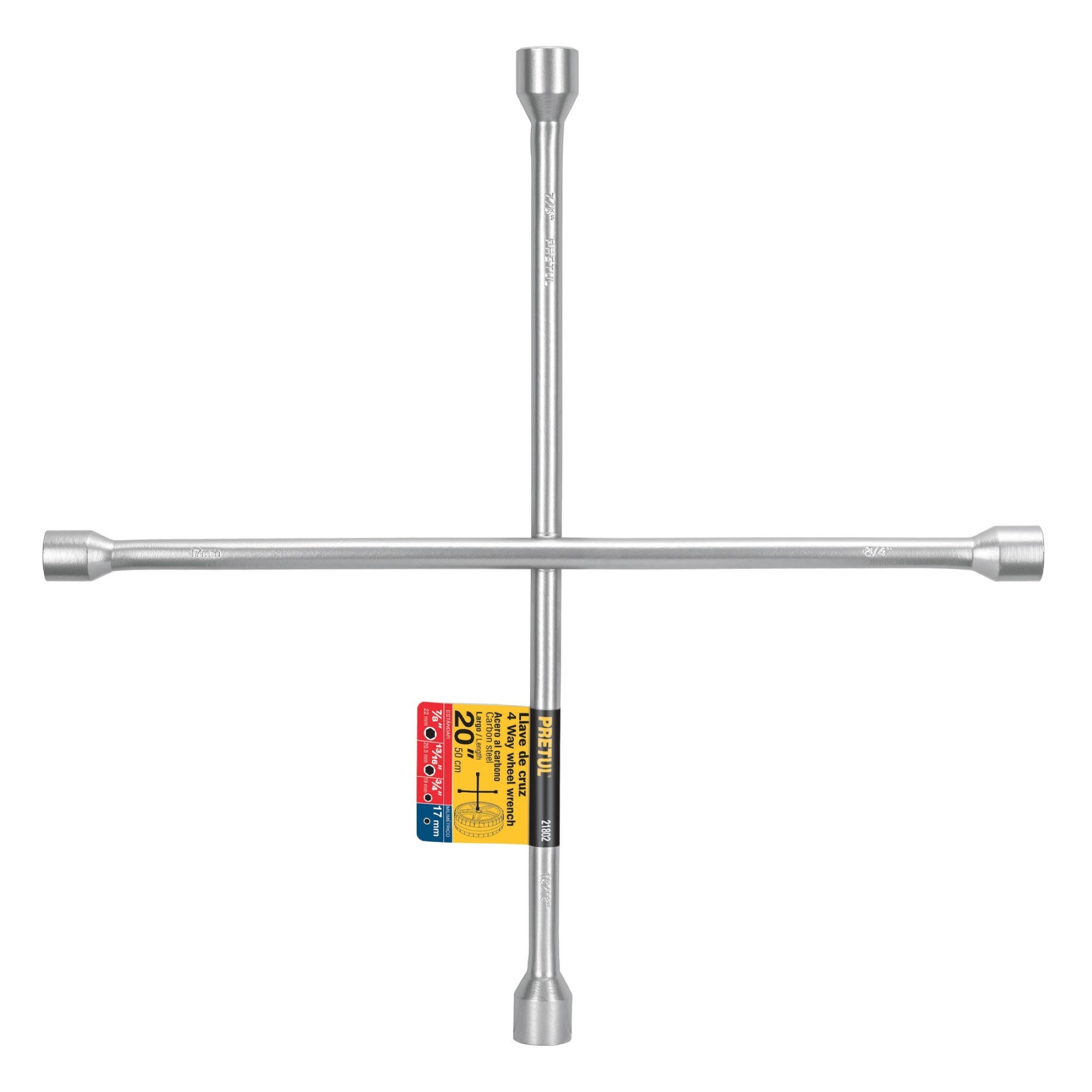Cruceta Galvanizada Con Copas de 17 mm - 3/4". 13/16" y 7/8"