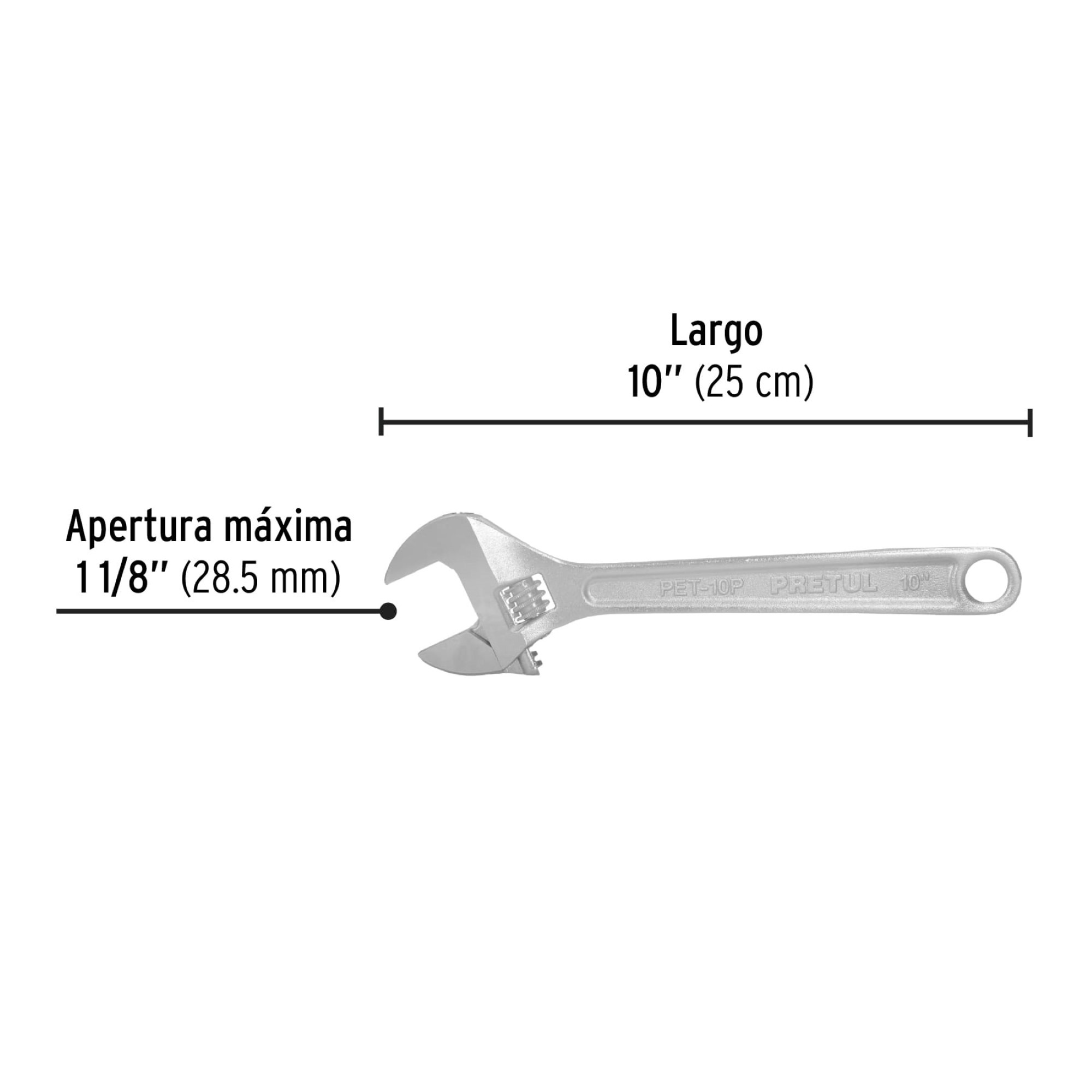 Llave Expansiva Cromada De 10" Con Apertura De 1.1/8" - Imagen 4