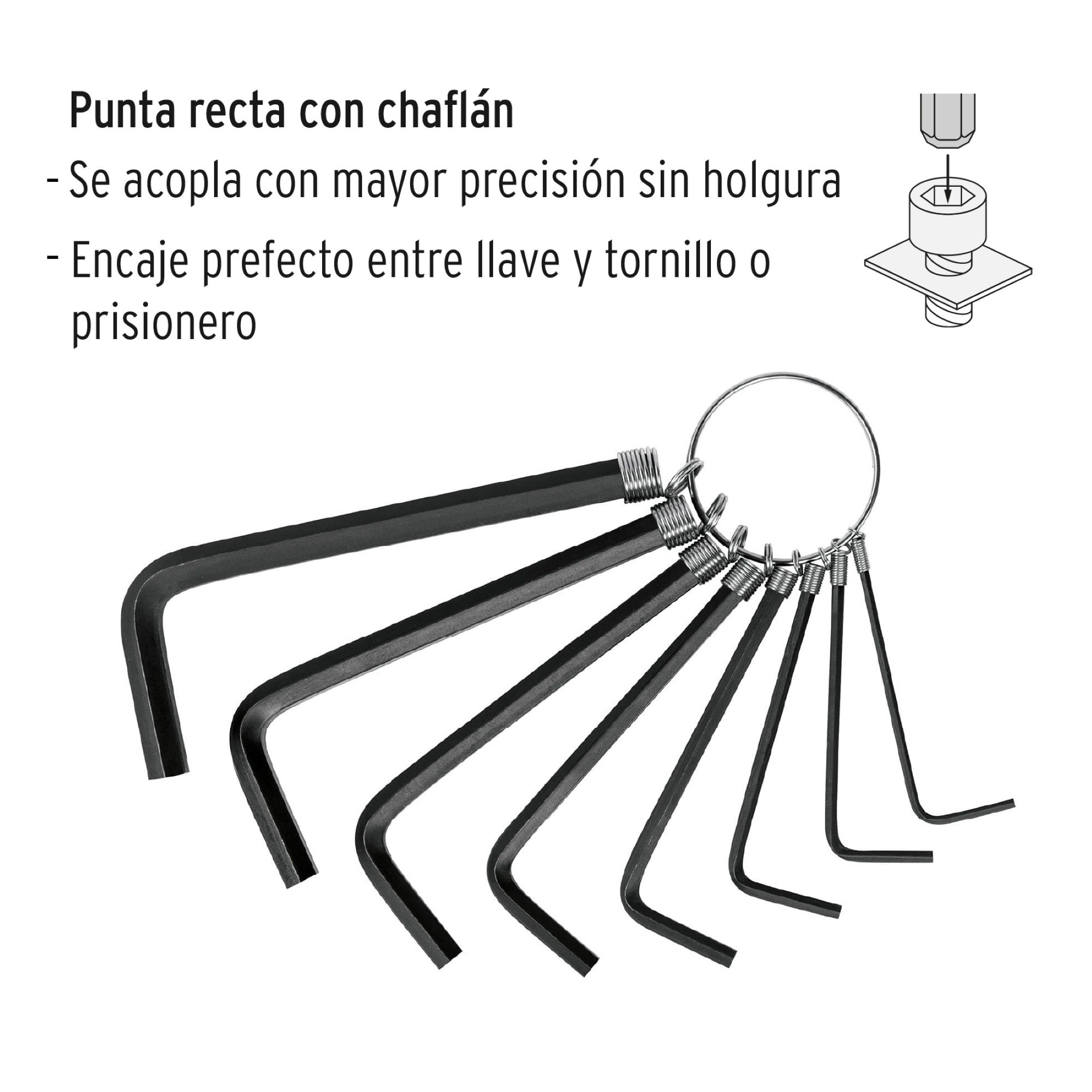 Juego De 8 Llaves Bristol Métricas. Tipo Llavero - Imagen 3