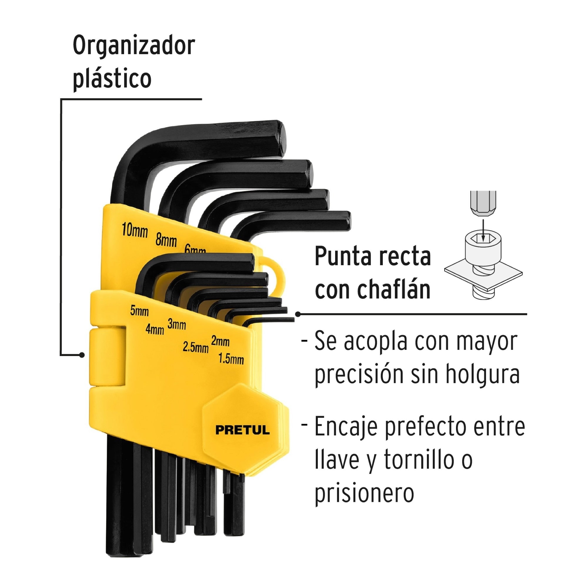 Juego De 10 Llaves Bristol O Allen Métricas Con Estuche - Imagen 3