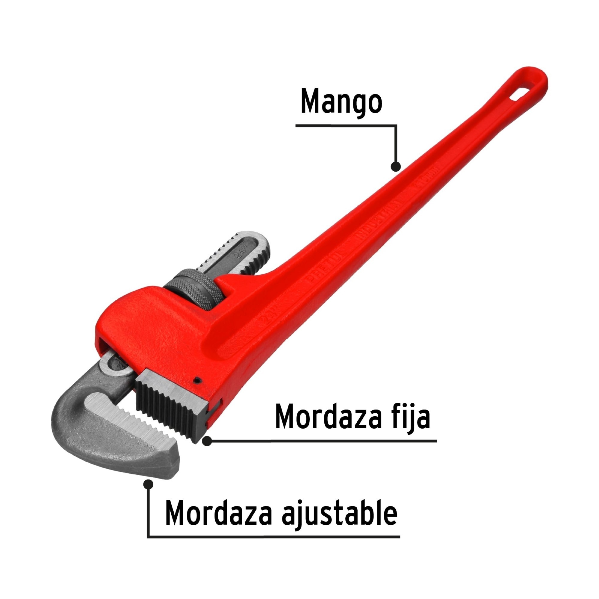 Llave De Tubo De 24" (60 cm) Con Apertura Máxima De 6.4 cm - Imagen 2
