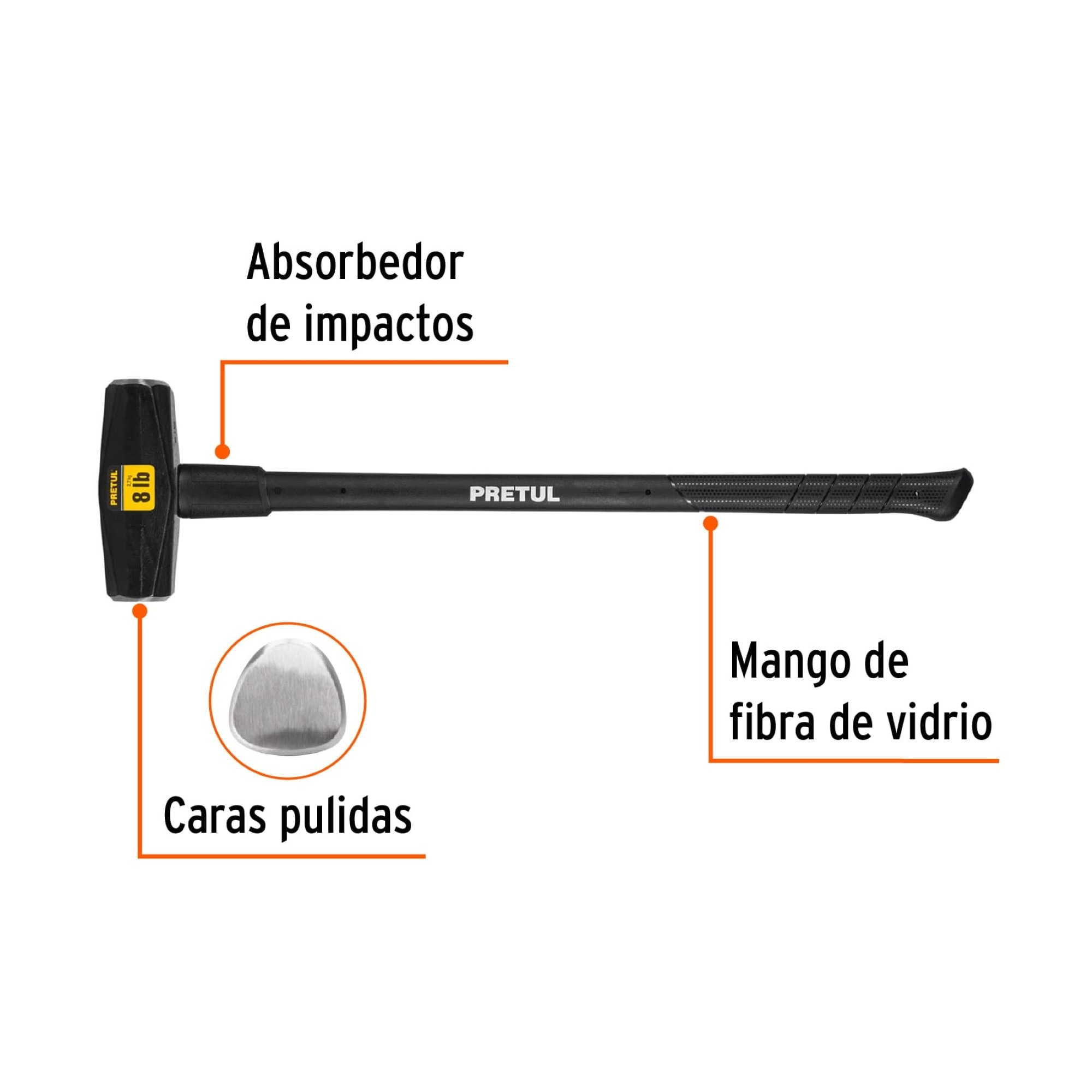 Maceta Tipo Nevada De 8 Lb Con Mango De Encino De 36" - Imagen 2