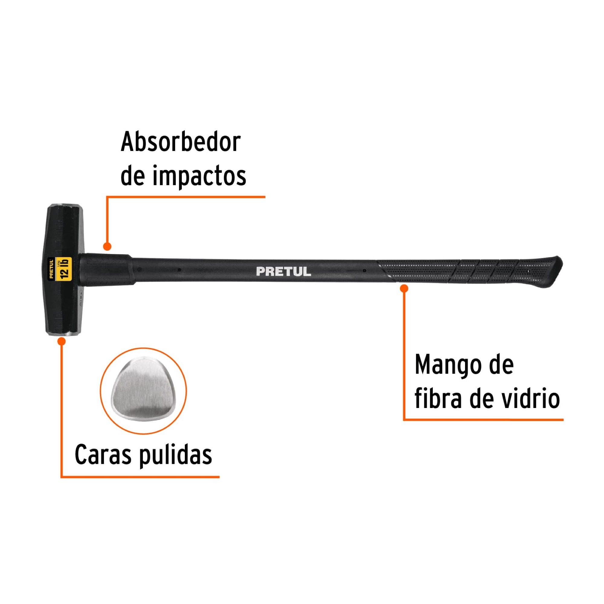 Maceta Tipo Nevada De 12 Lb Con Mango De Encino De 36" - Imagen 2