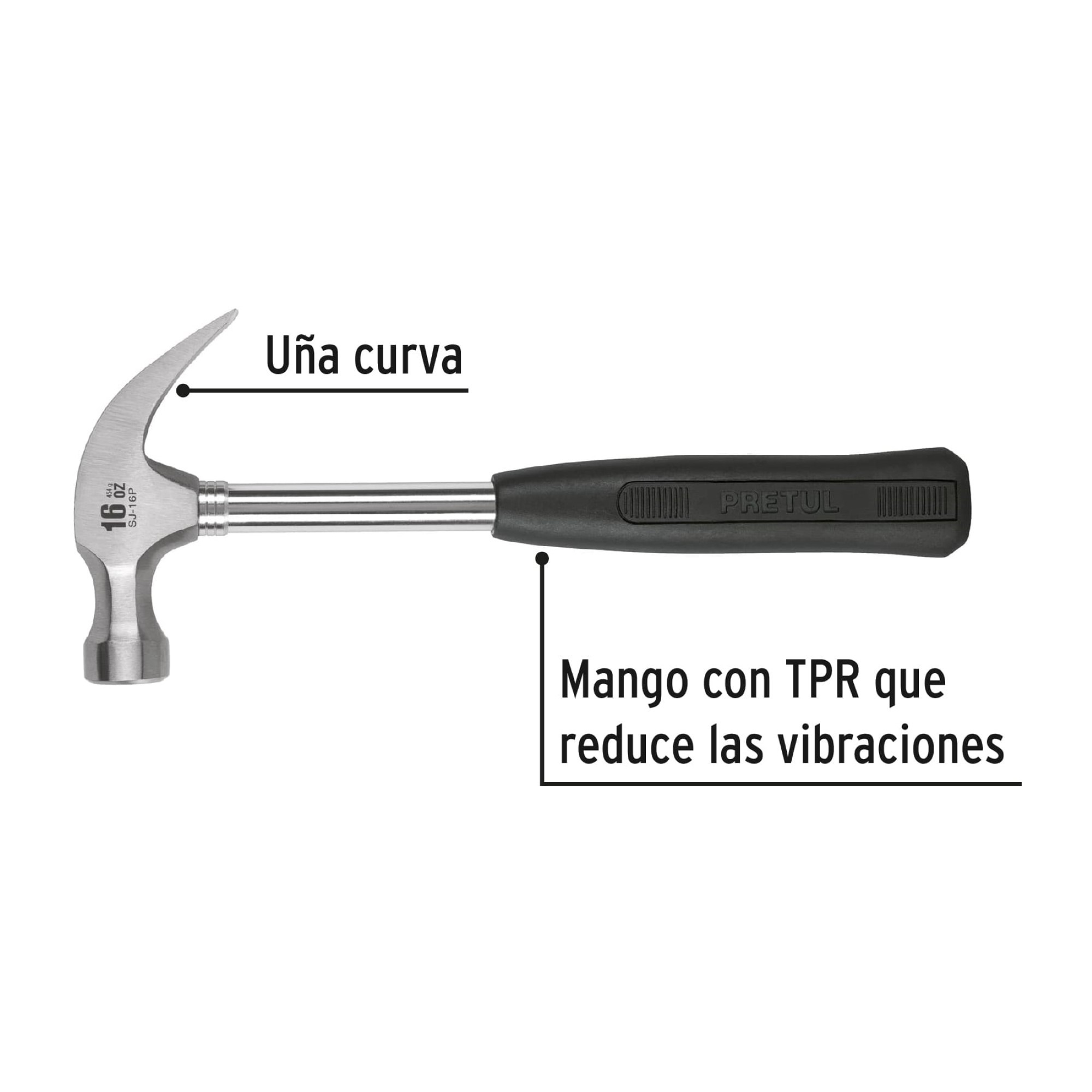 Martillo Pulido De 33 cm Mango Con Neopreno Reduce Impactos - Imagen 2