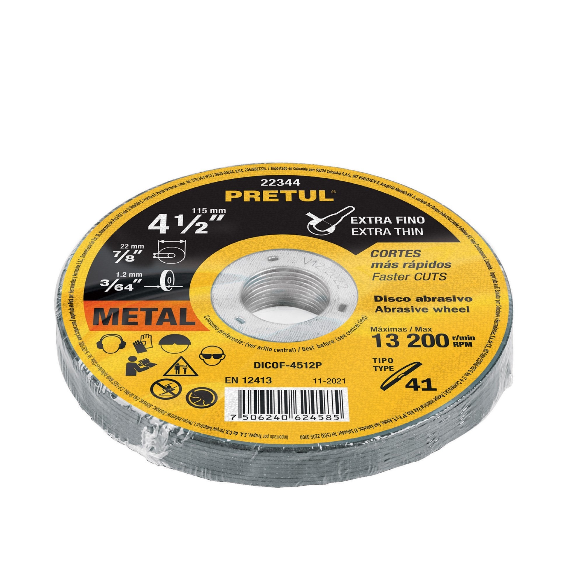 Disco Corte Extrafino De Metal De 4.1/2". Uso General - Imagen 2