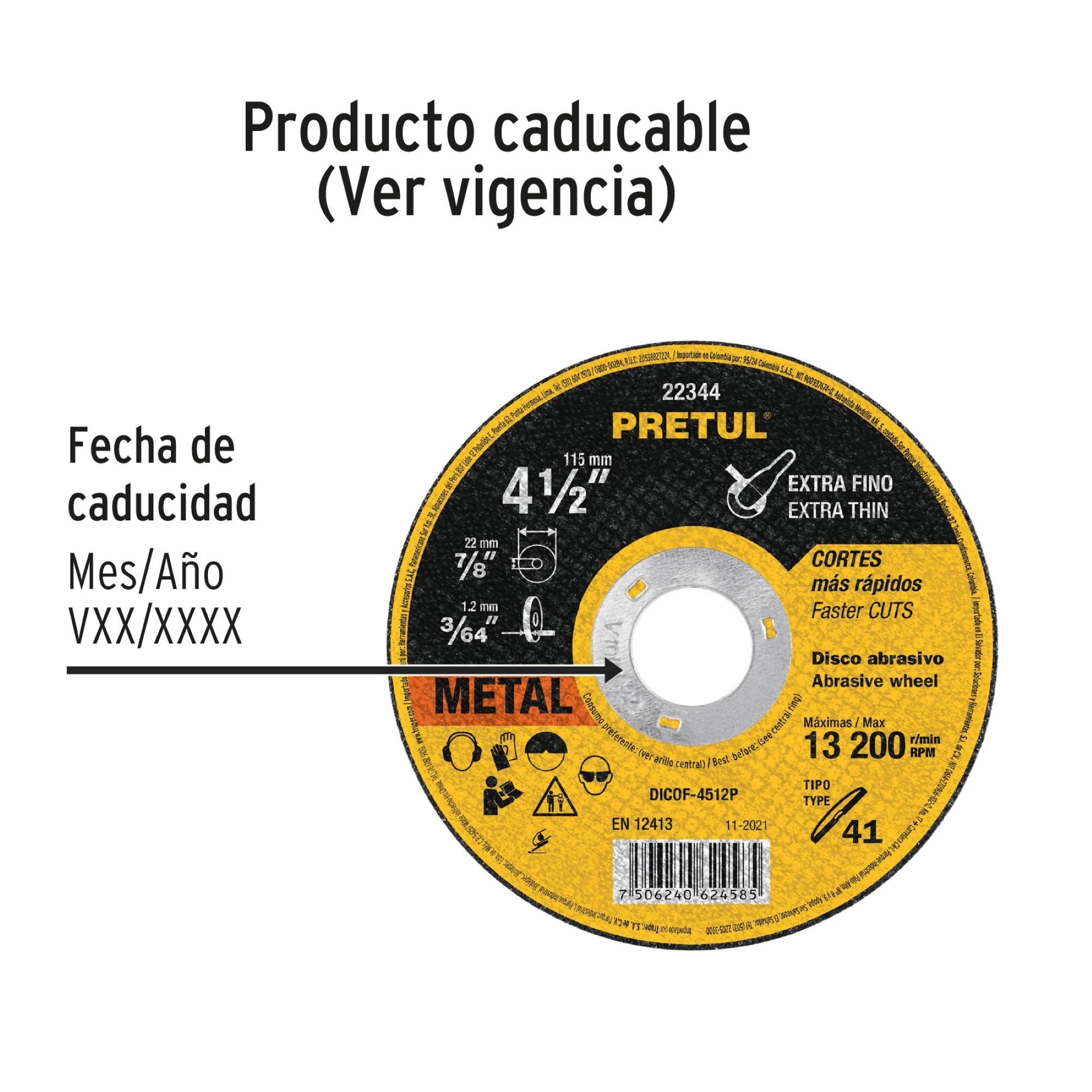Disco Corte Extrafino De Metal De 4.1/2". Uso General - Imagen 4