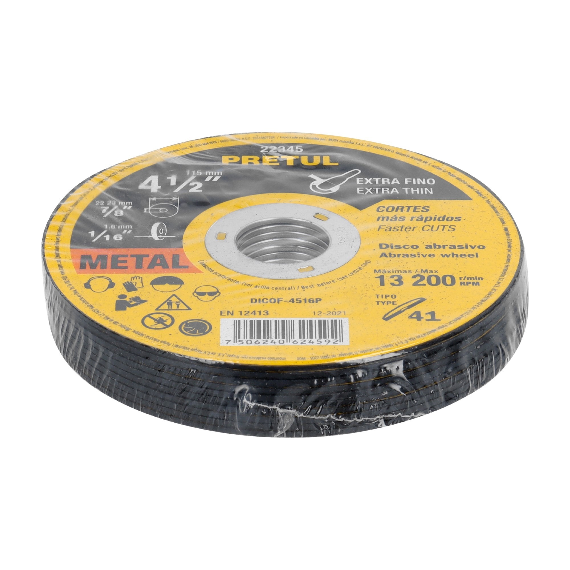 Disco Corte Extrafino De Metal De 4.1/2". Uso General - Imagen 2