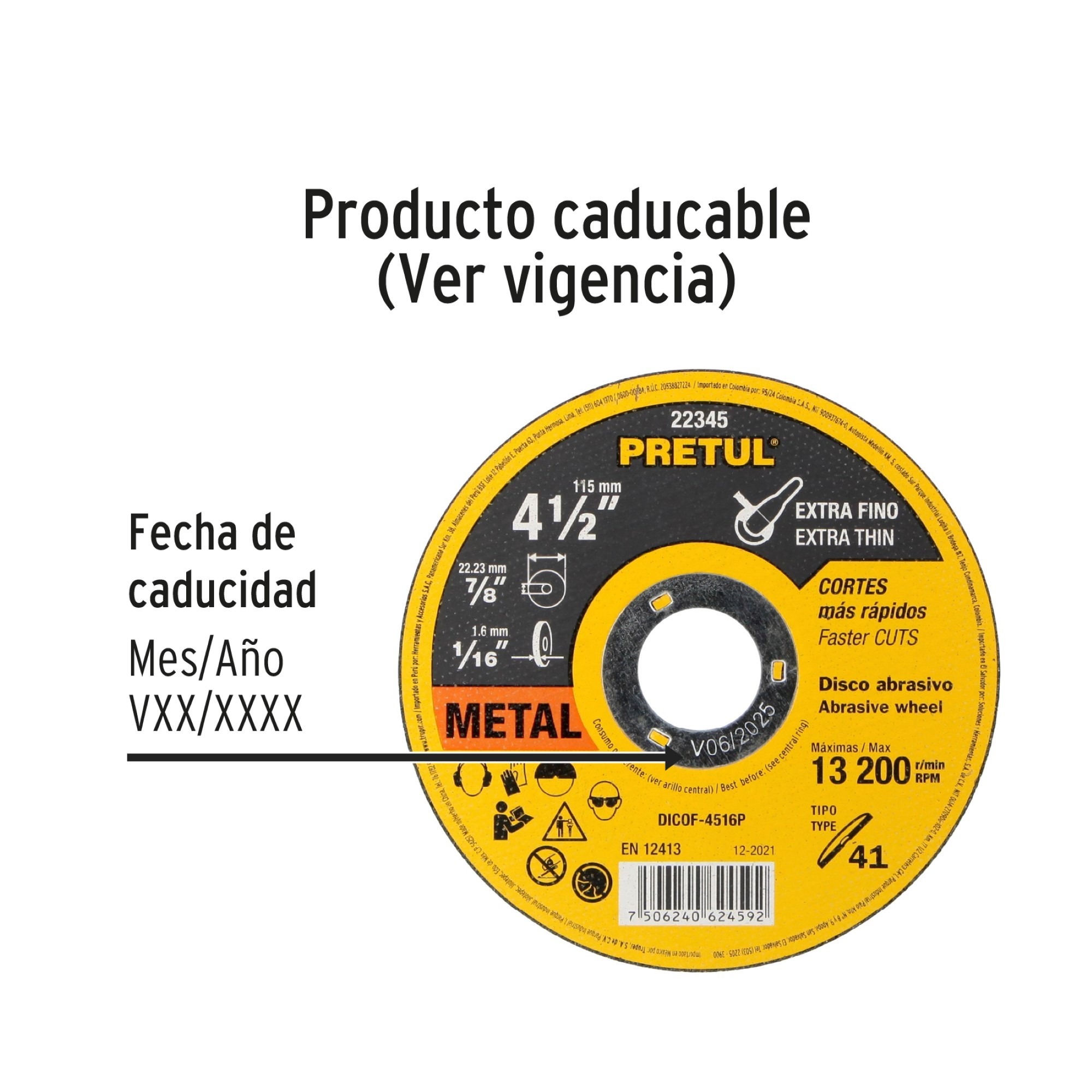 Disco Corte Extrafino De Metal De 4.1/2". Uso General - Imagen 4