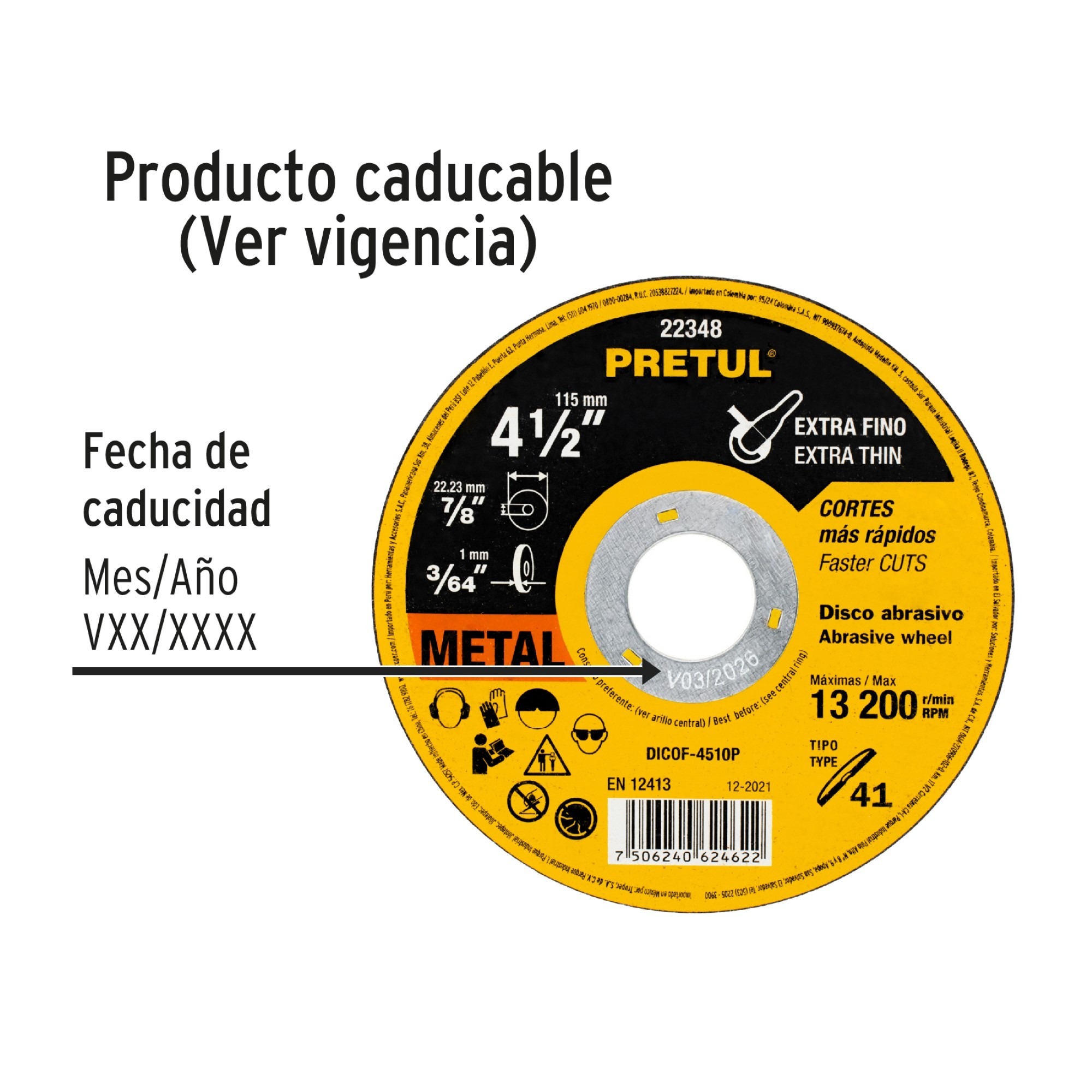 Disco Corte Extrafino De Metal De 4.1/2". Uso General - Imagen 3