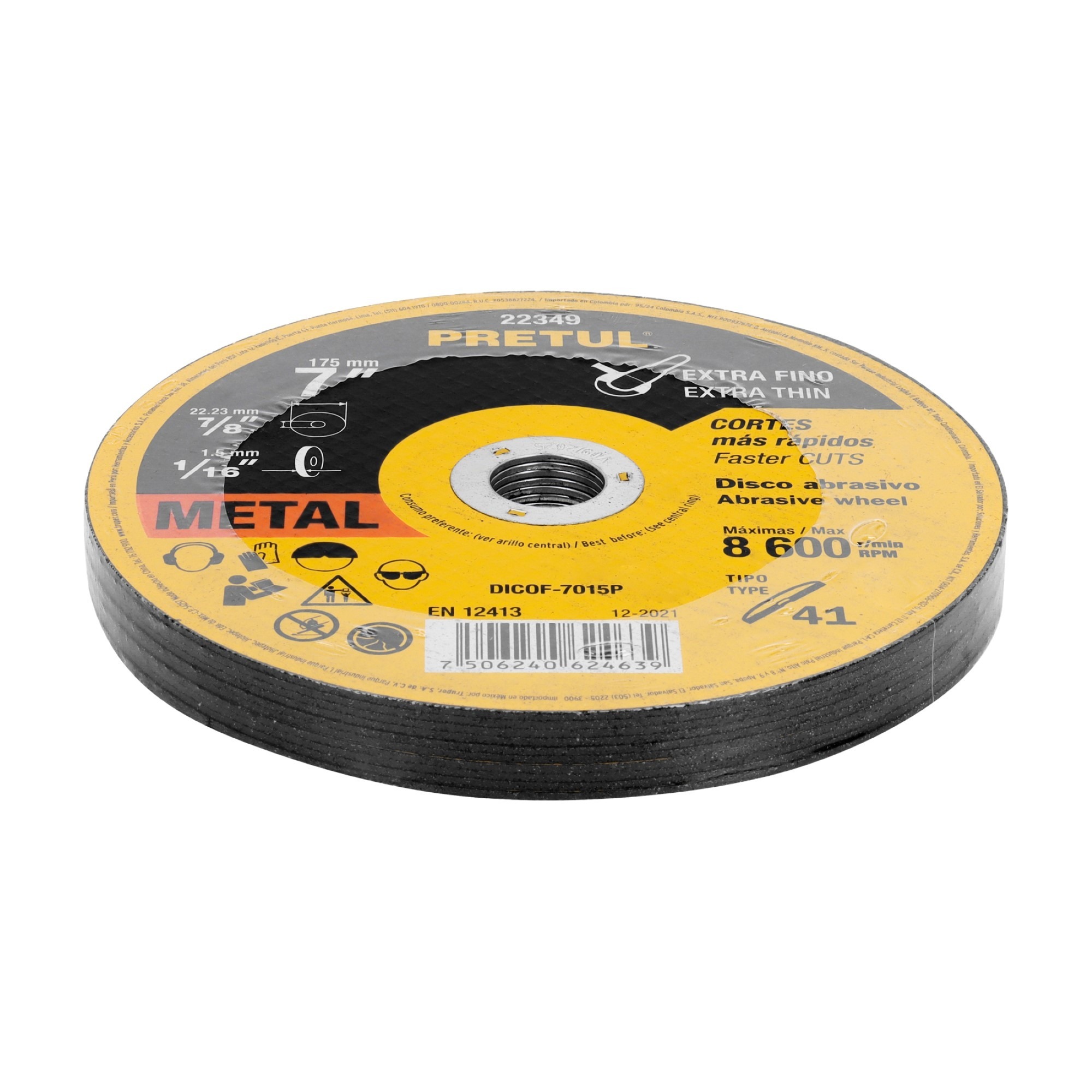 Disco Corte Extrafino De Metal De 7". Uso General - Imagen 2