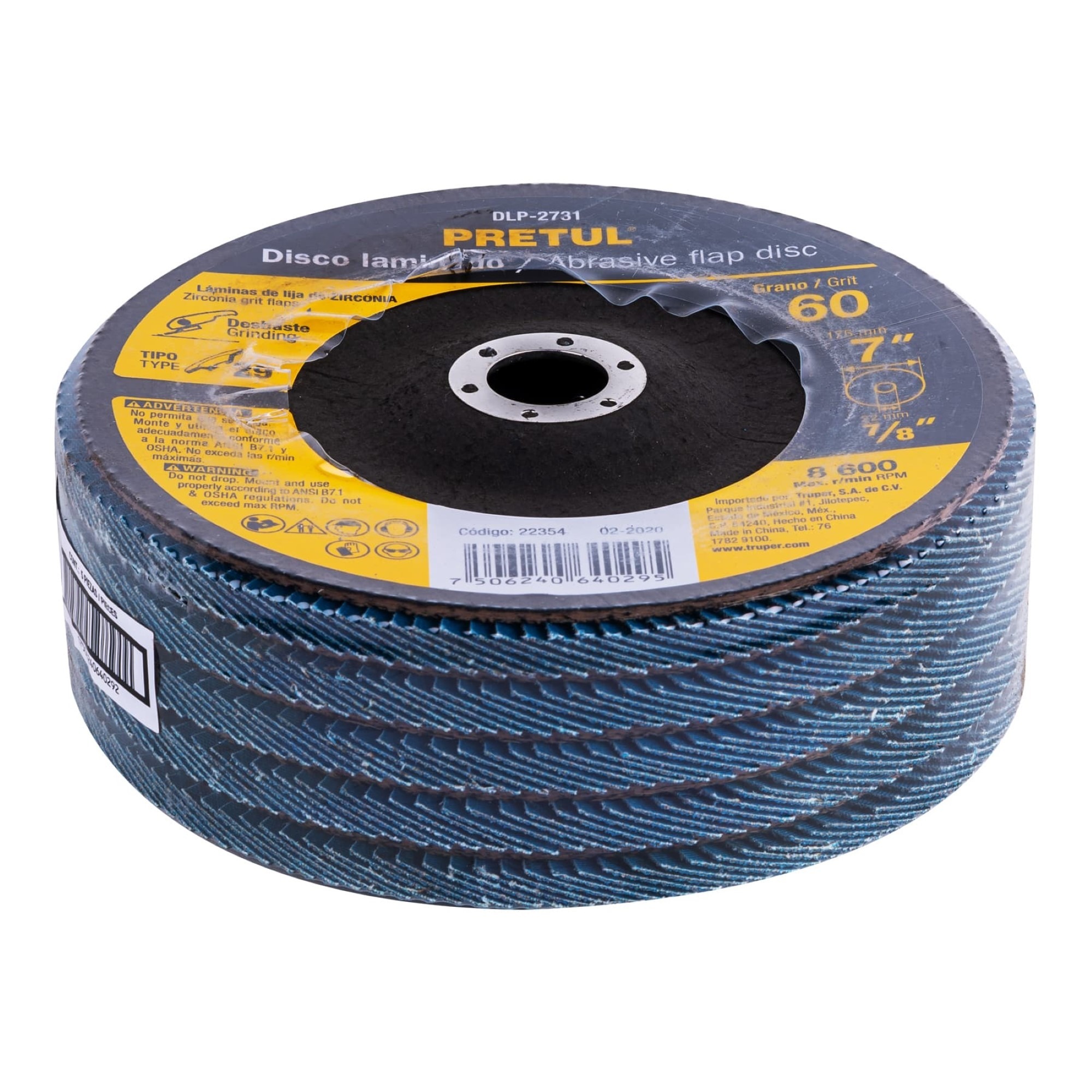 Disco Laminado Flap De 7". Centro 7/8". Grano 60 - Imagen 2