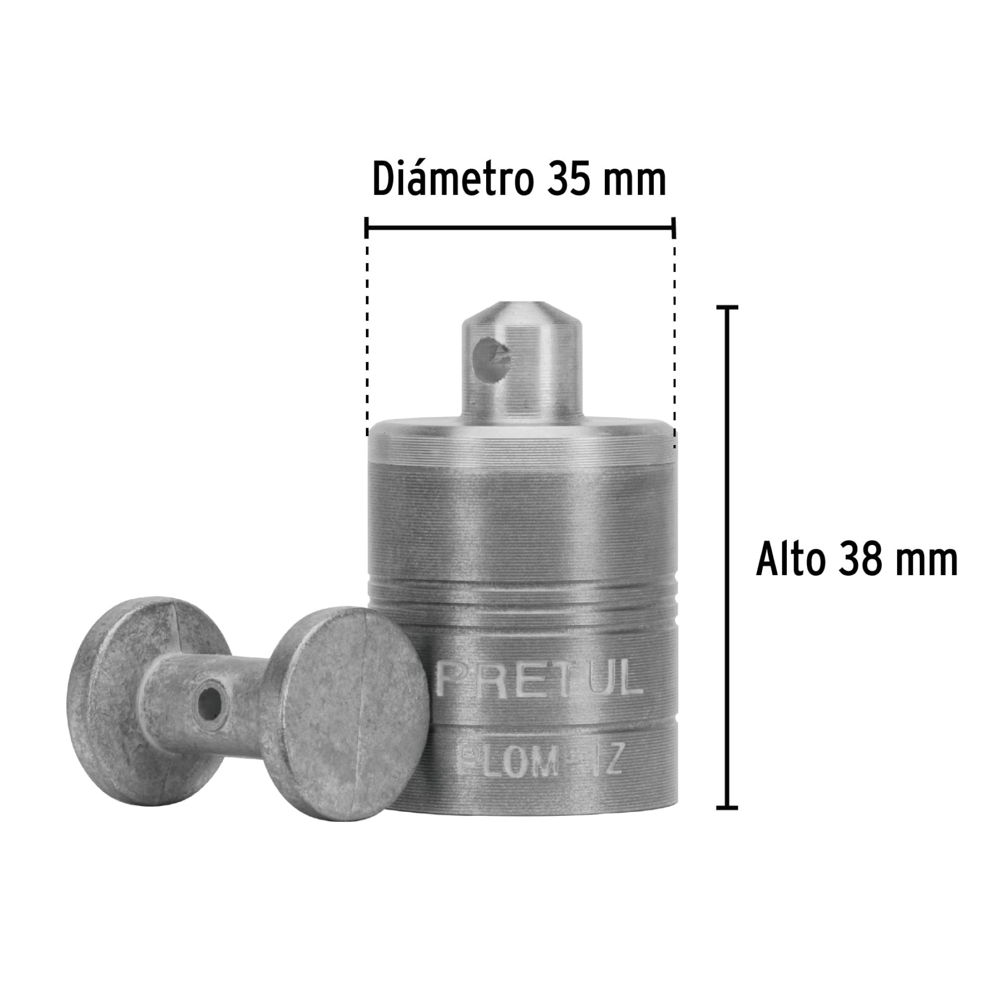 Plomada Metálica De 200 g Con Centro - Imagen 4